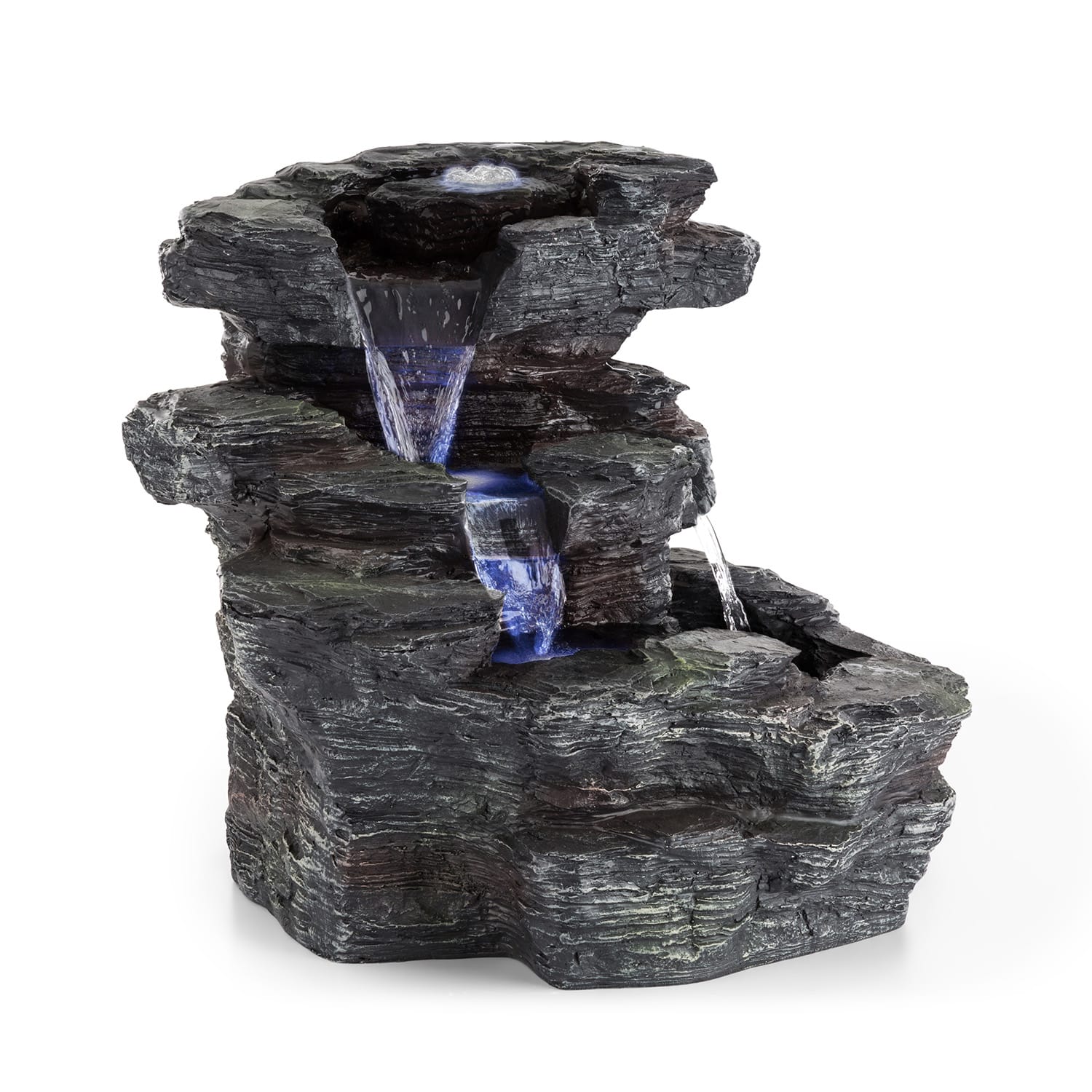 Rochester Falls Gartenbrunnen IPX8 6W Polyresin 3 LEDs Steinoptik