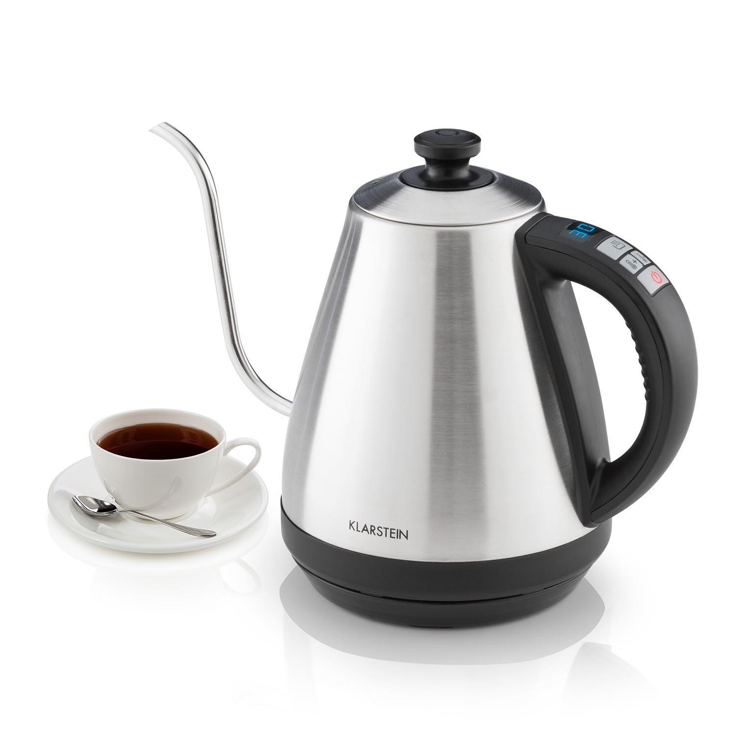 Garcon Bouilloire 1 L 2000 W Fonction maintien au chaud Col de cygne Acier inoxydable