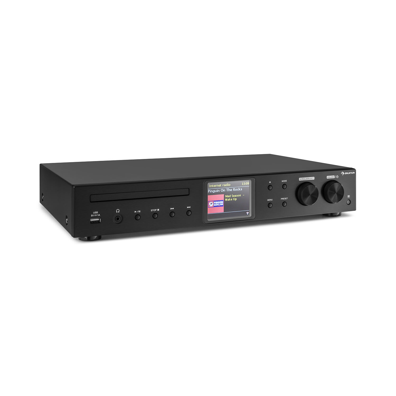 iTuner CD Receptor HiFi Radio de Internet/DAB+/FM Reproductor de CD WiFi negro