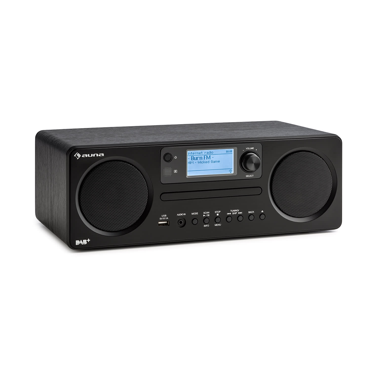 Worldwide CD internetradio Spotify Connect app control bluetooth musta