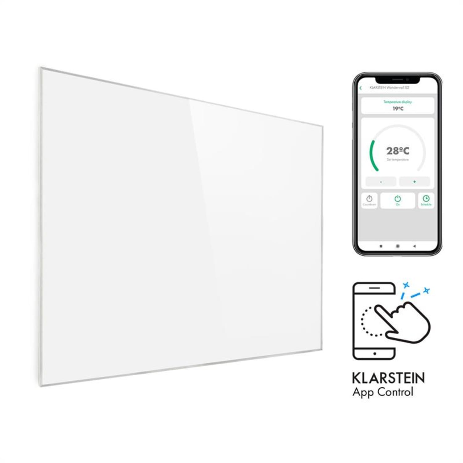 Wonderwall 1200 Smart, infračervený ohrievač, 100 x 120 cm, 1200 W, týždenný časovač, IP24, biely