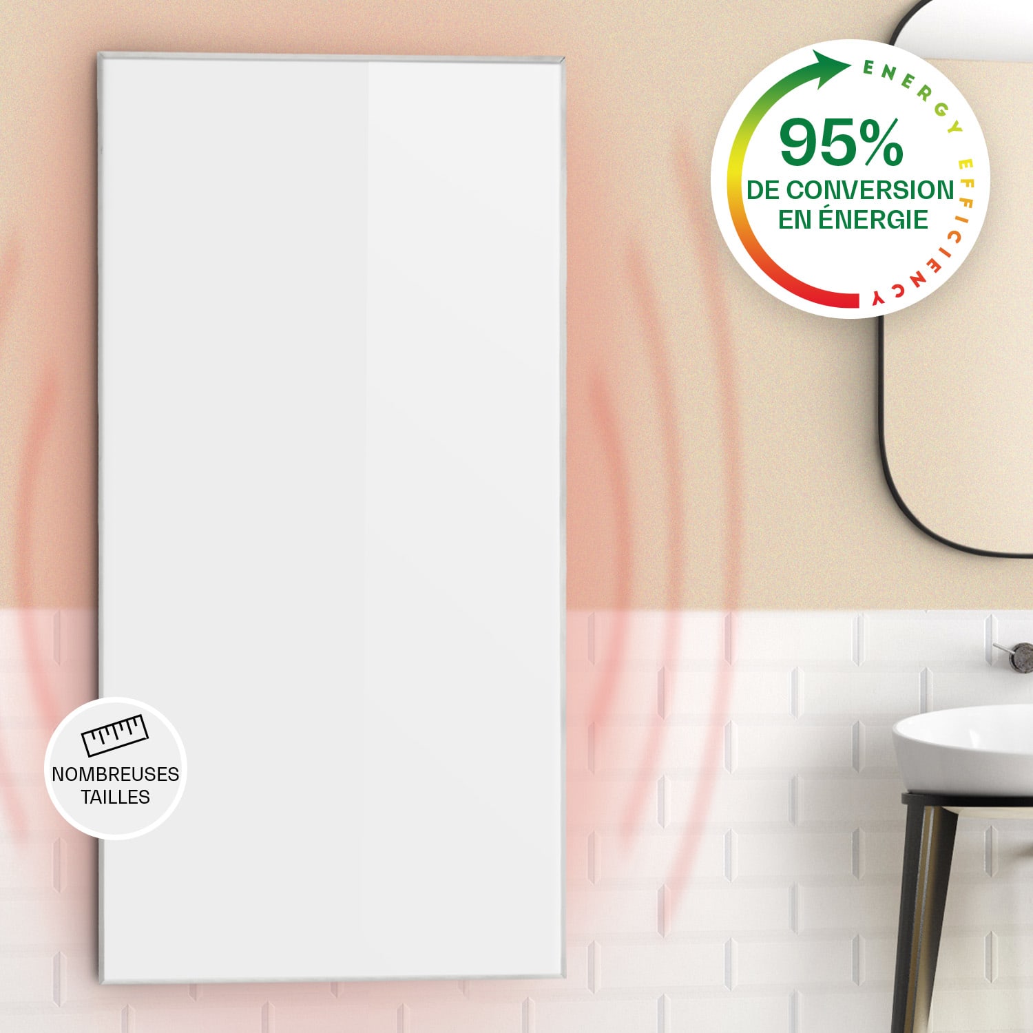 Wonderwall 72 radiateur infrarouge 60 x 120 cm 720 W Minuteur hebdomadaire IP24