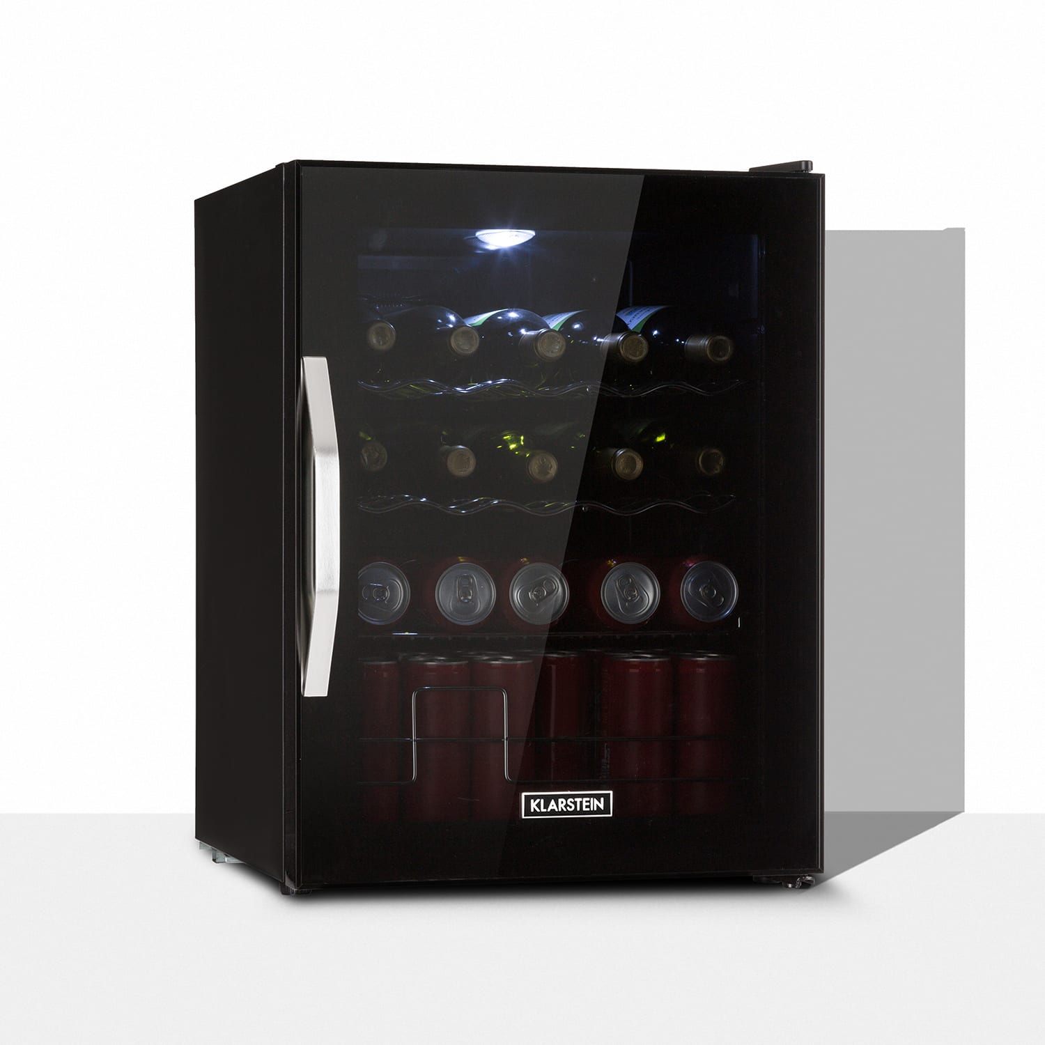 Beersafe XL Onyx Kühlschrank 60 Liter 4 Böden Panoramaglastür