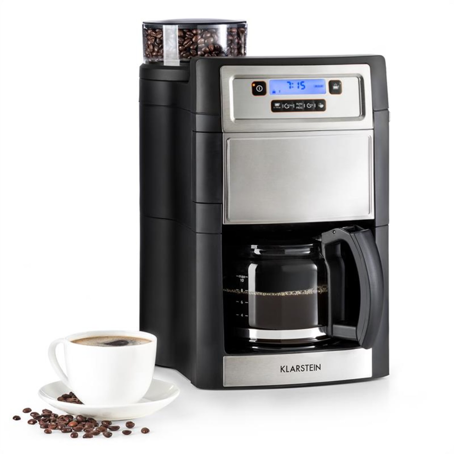Aromatica II Kaffeemaschine, Mahlwerk, 1,25 l, silber