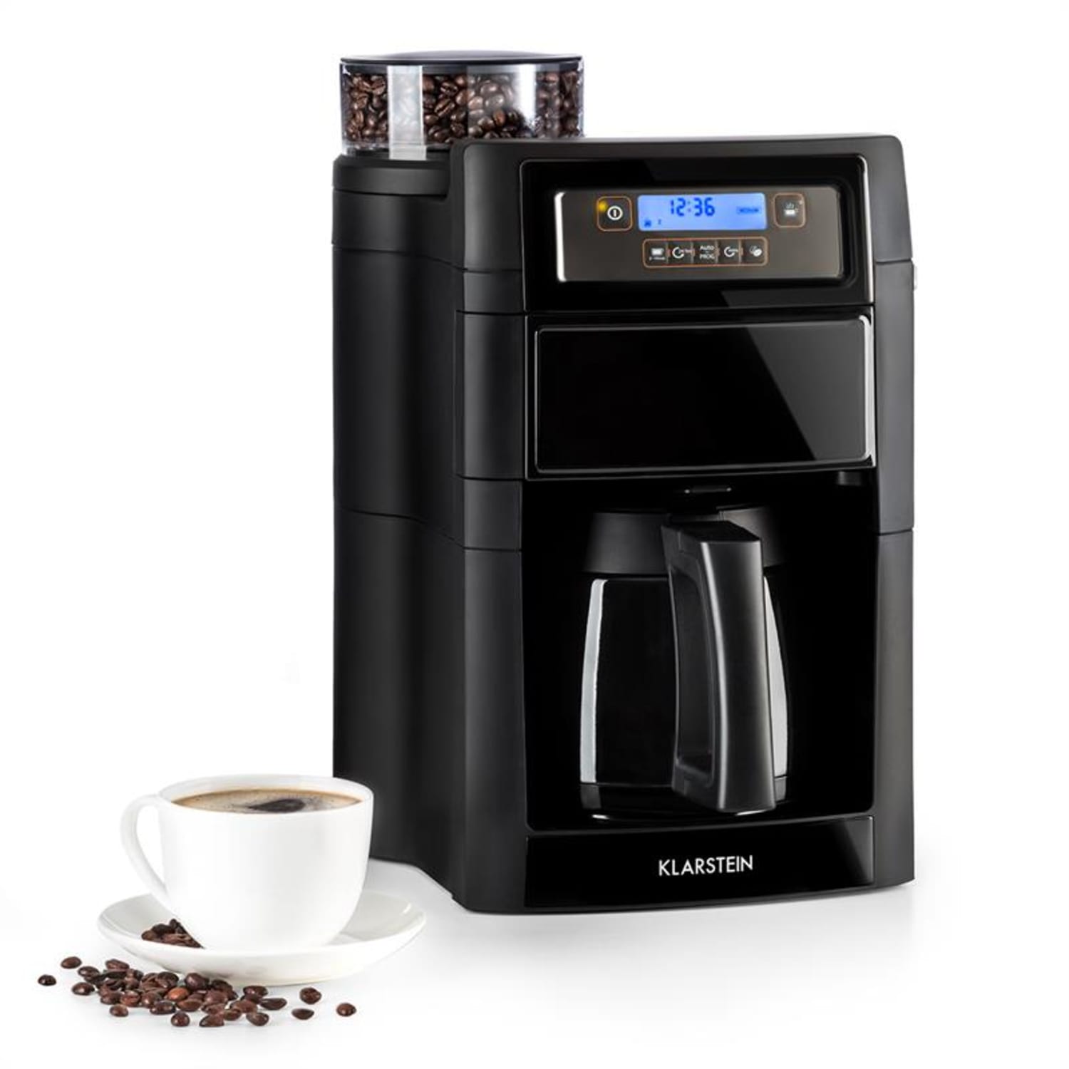 Aromatica II thermo koffiezetapparaat, koffiemolen, 1,25 l, zwart