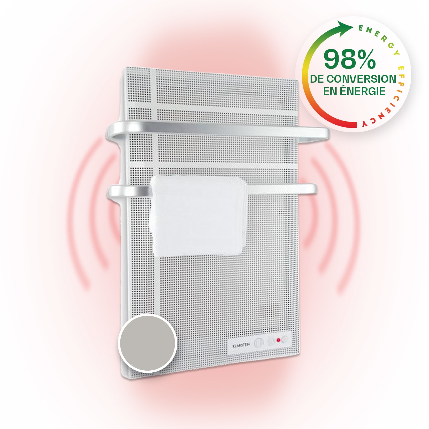 Hot Spot Wave panneau chauffant 51x80 cm 20 m² 1000 W en continu IP24 aluminium