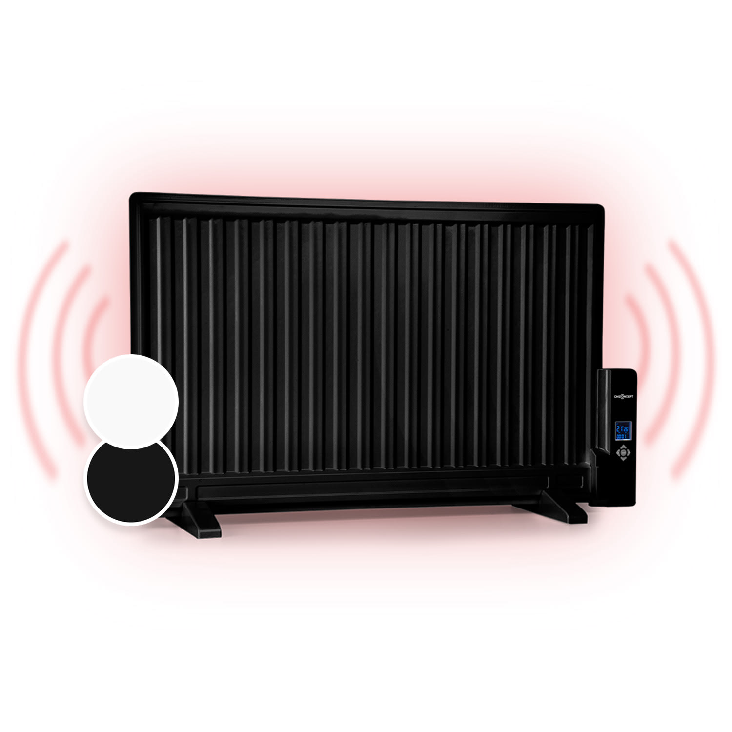 Wallander, radiator pe ulei, 800 W, termostat, încălzitor de ulei, ultra-plat, negru