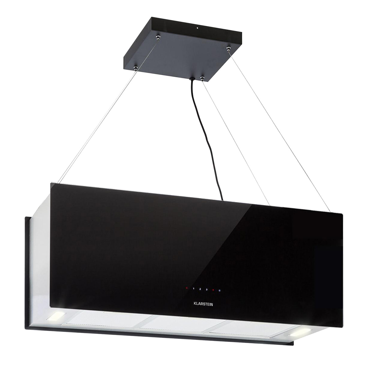 Kronleuchter ХL, островен абсорбатор, 90 см, рециркулационен изход 590 м³/ч, LED, докосване, черен