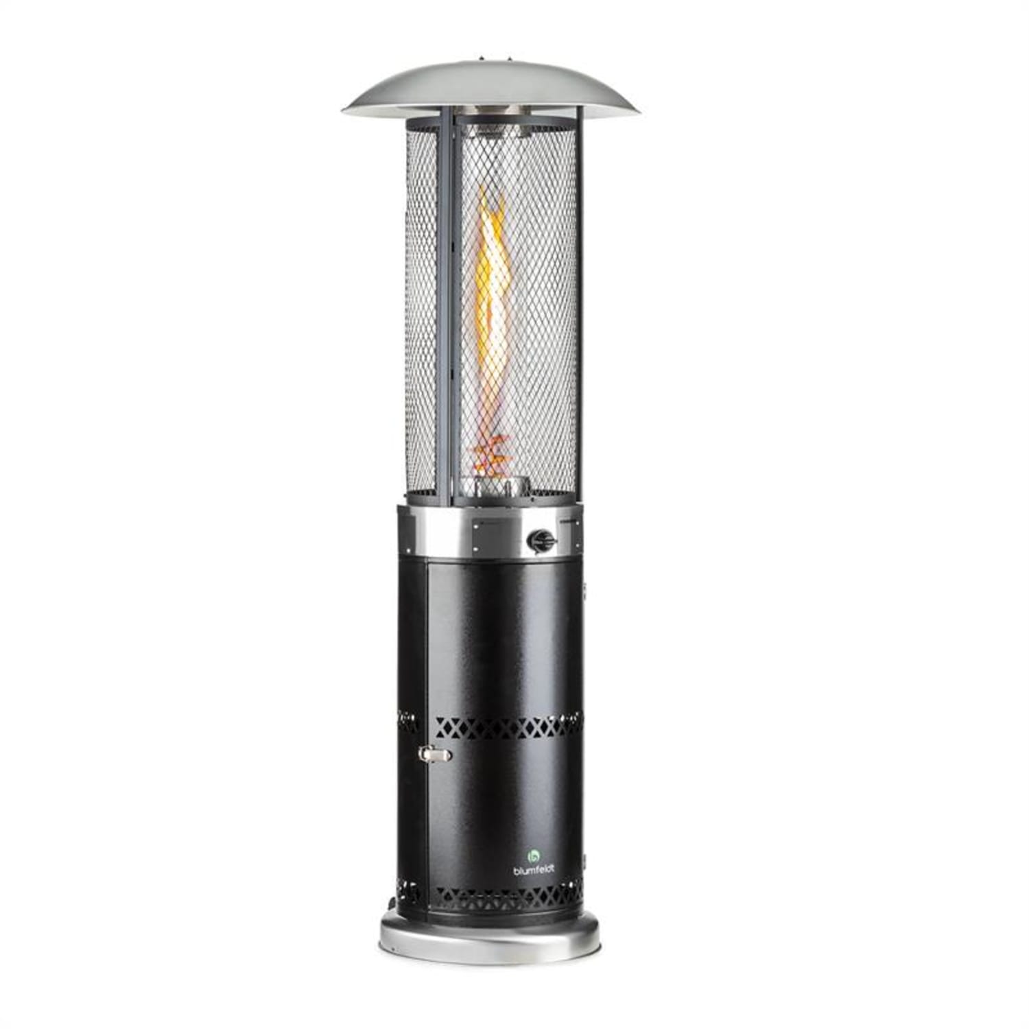 Goldflame Deluxe Terrassenheizstrahler 36.000BTU/11kW Temperglas mobil Edelstahl schwarz