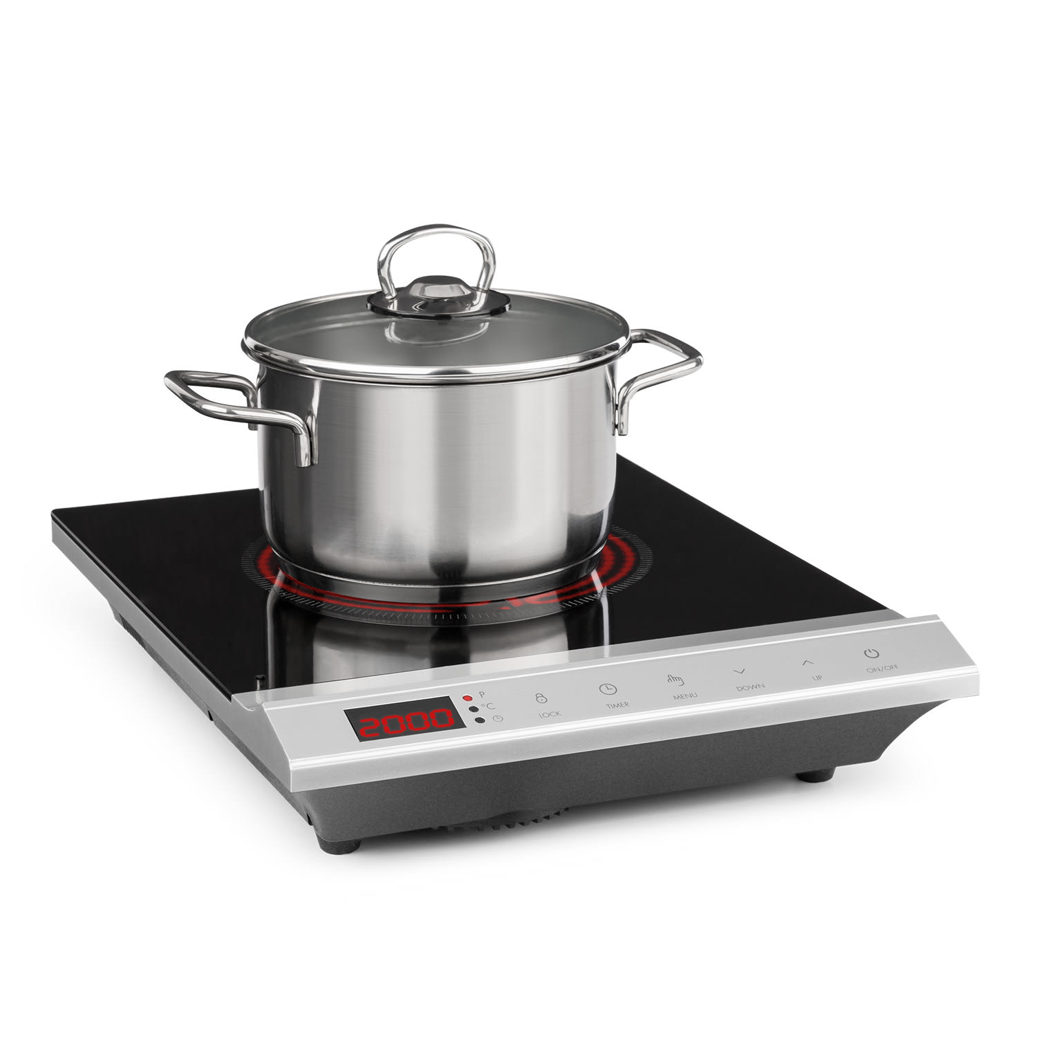 MisterCook, főzőlap, infravörös, 2000 W, 90 - 650 ° C, időzítő, ezüst