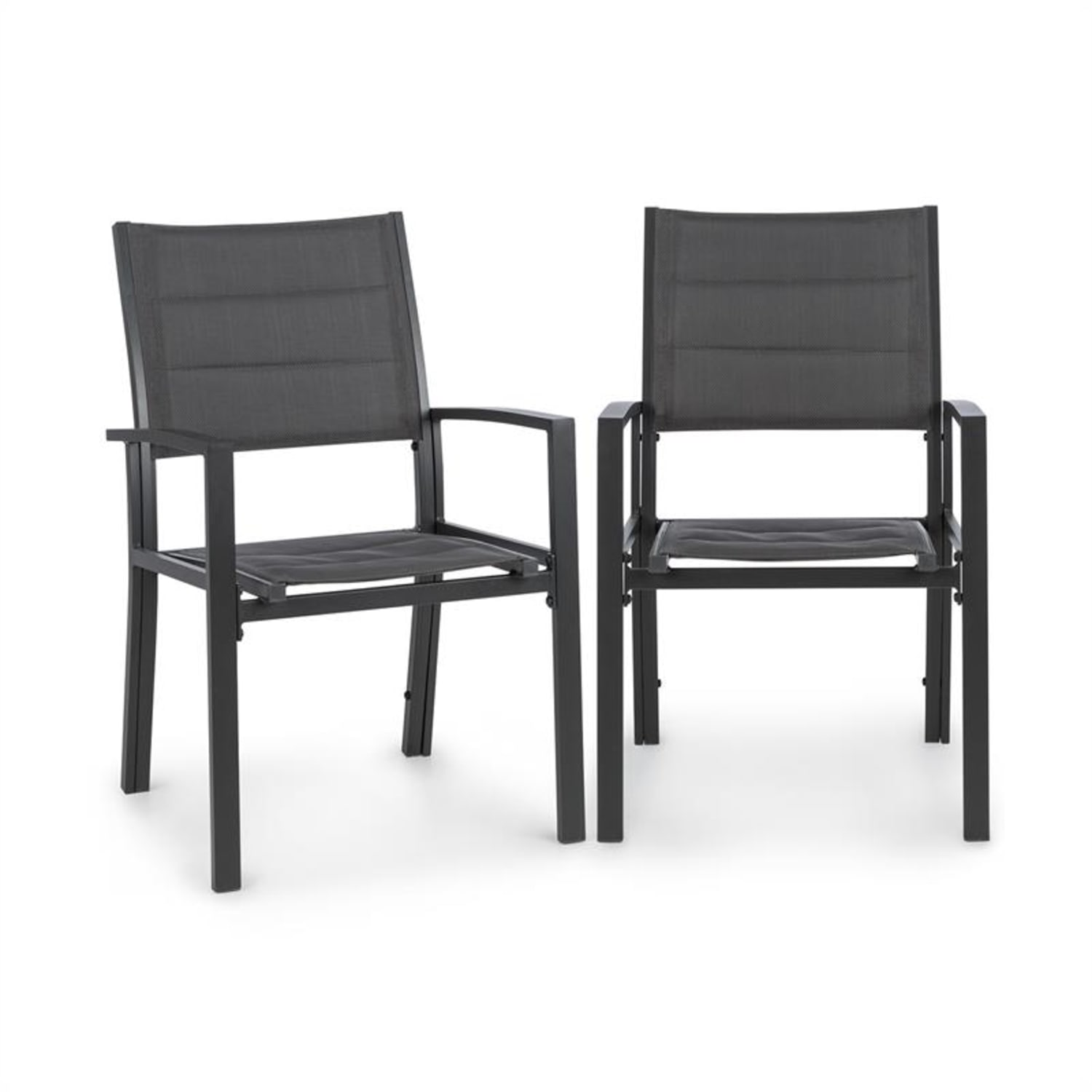 Torremolinos Gartenstühle 2 St. Aluminium ComfortMesh dunkelgrau