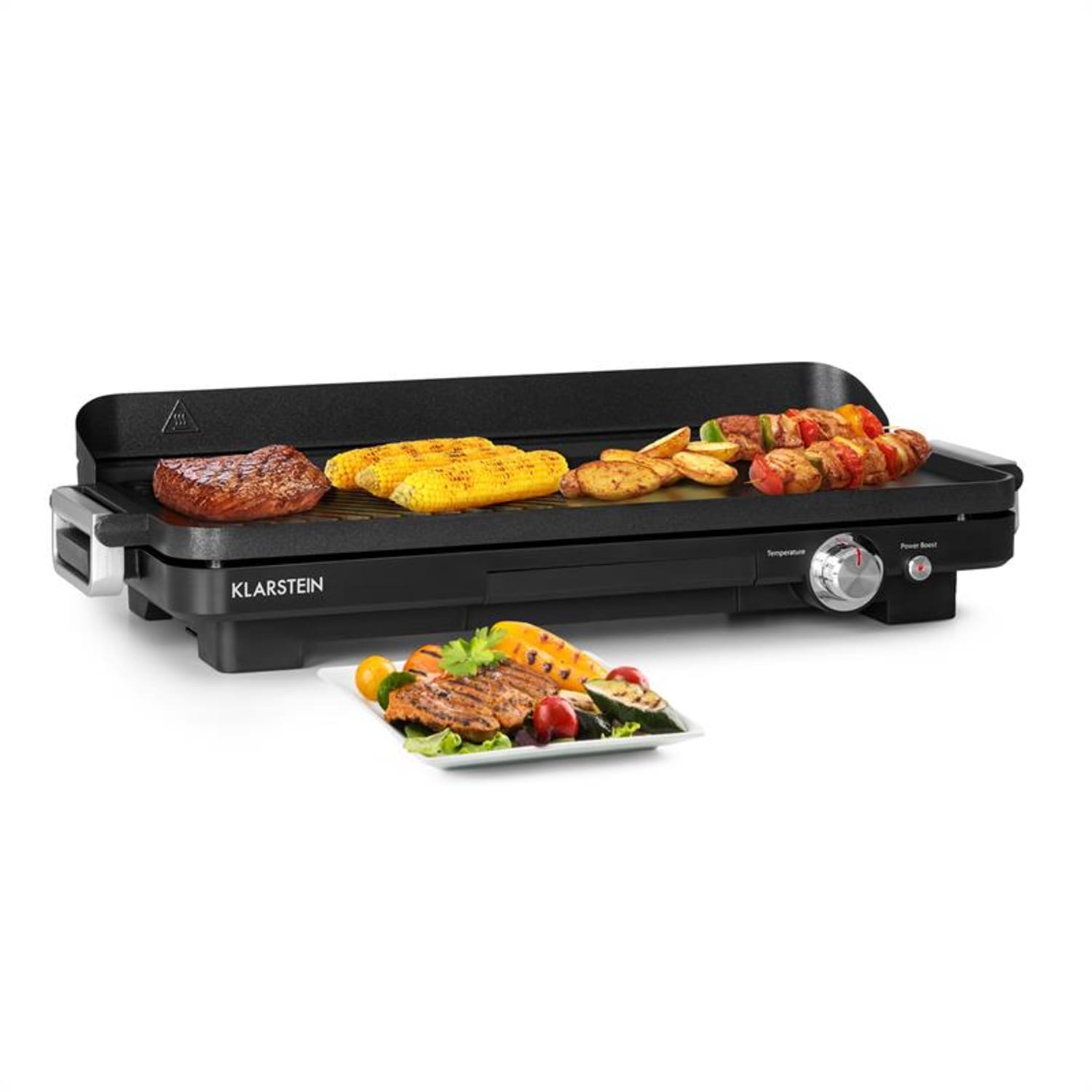 Charleroi Turbo, elektryczny grill stołowy, 2000 W, koncepcja DuoGrill, czarny