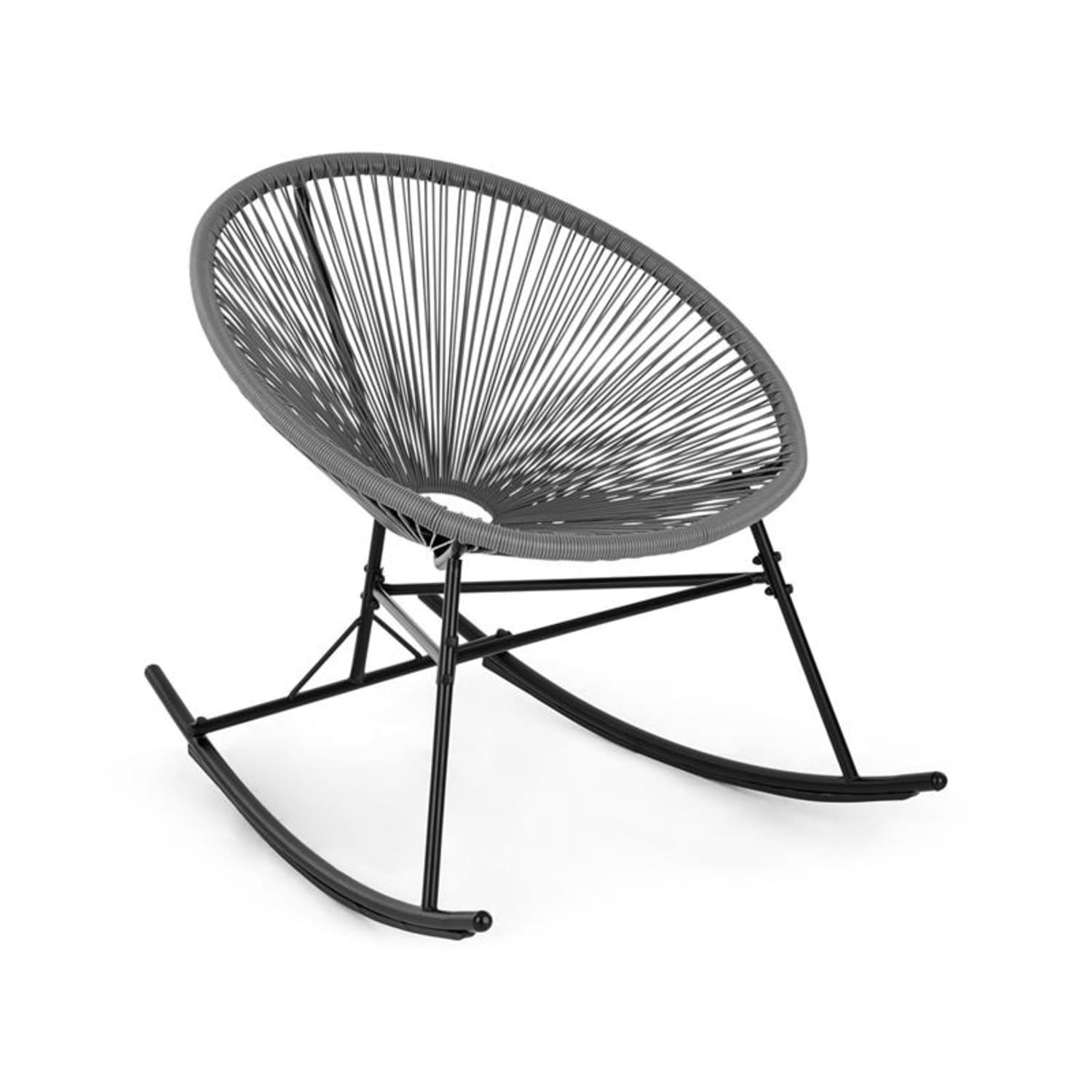 Roqueta Schaukelstuhl Retro-Design 4mm-Geflecht grau