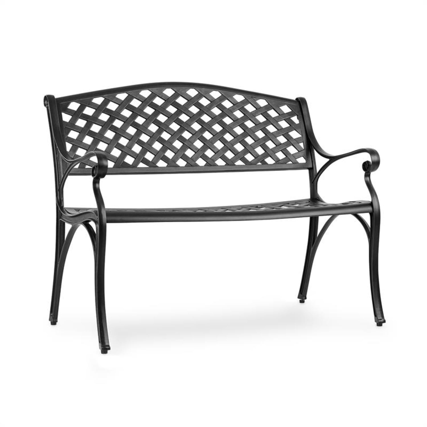 Pozzilli BL Garden Bench Die-Cast Aluminium Weather Resistant Black