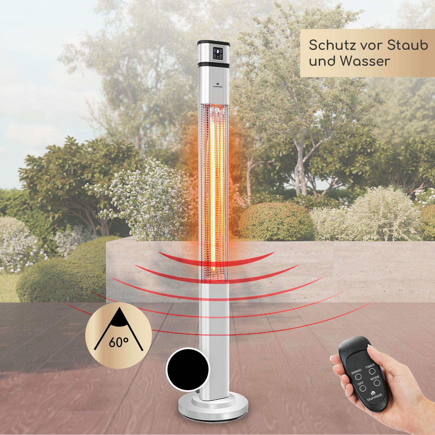 Heat Guru Plus Infrarot-Heizstrahler 2000W 3 Heizstufen Fernbedienung