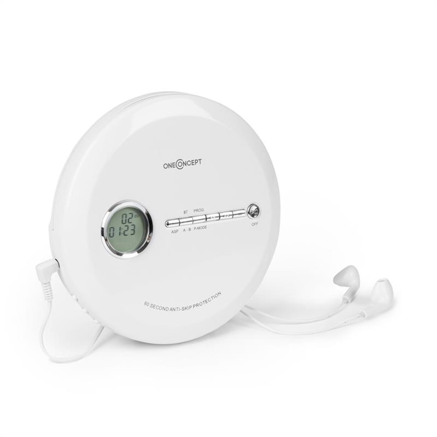 CDC 100 BT discman BT-funktion LCD ASP 2x1,5V vit