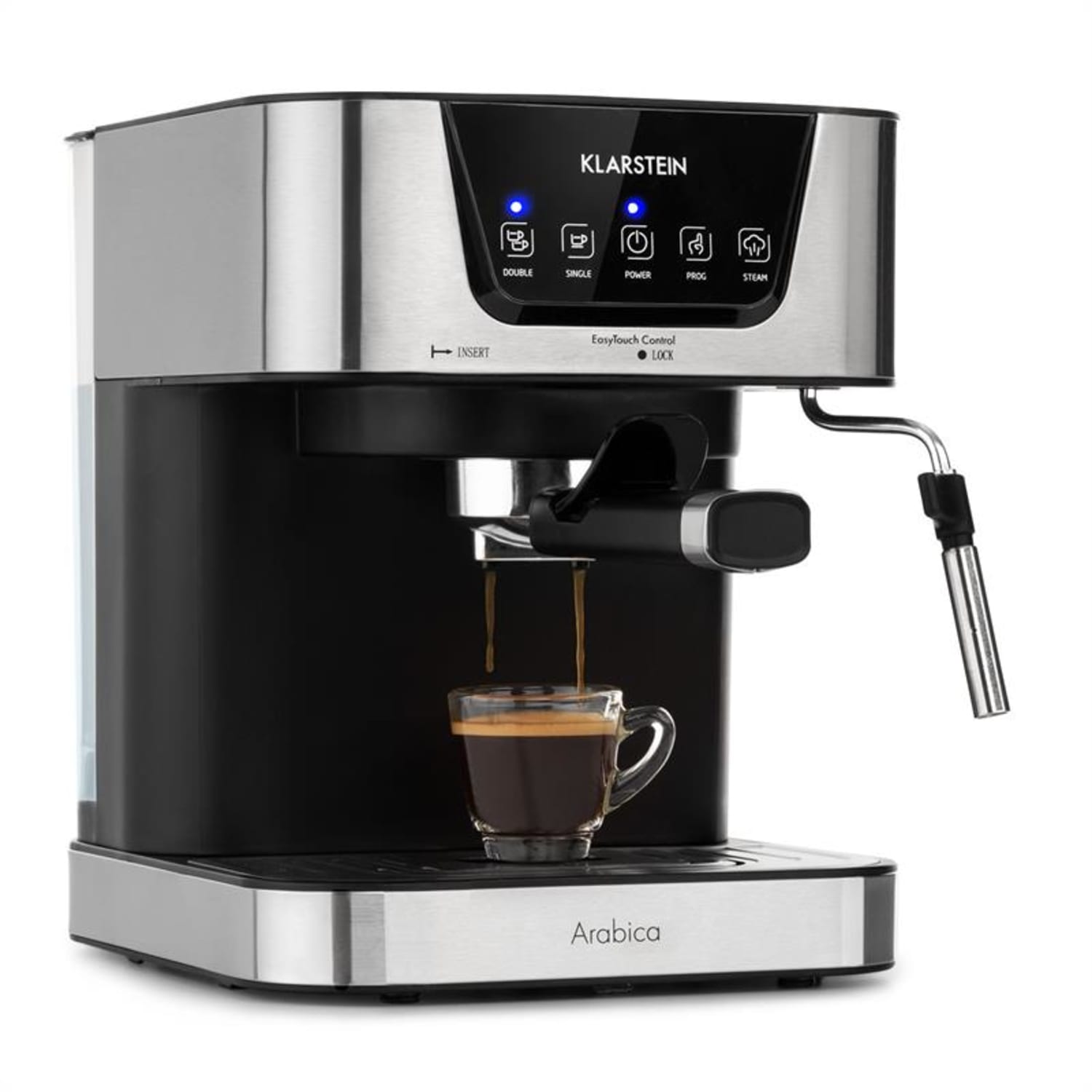 Arabica Espressomaskin 1050W 15 Bar 1,5l touchpanel ädelstål