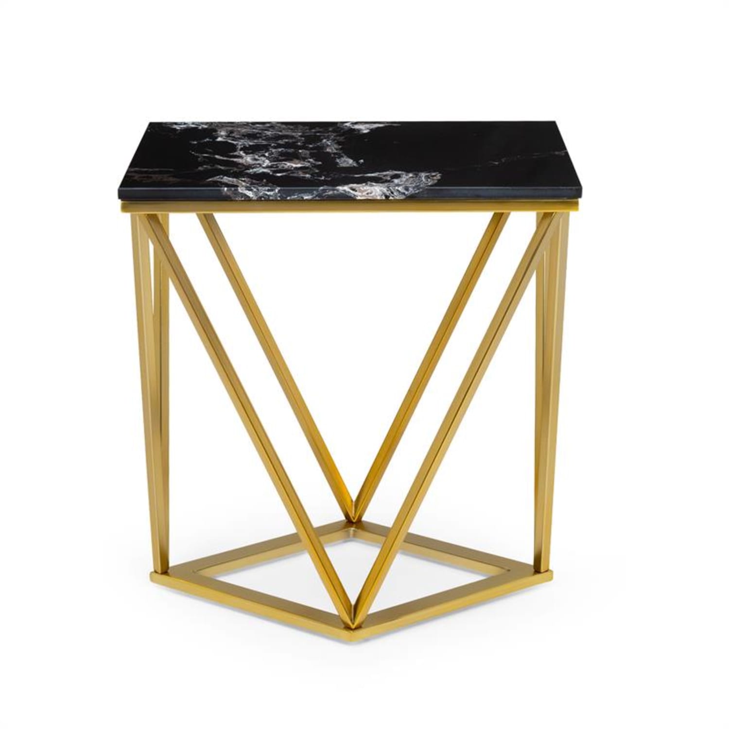 Black Onyx II mesa de centro 50x55x35cm (AnxAlxProf.) mármol dorado/ negro