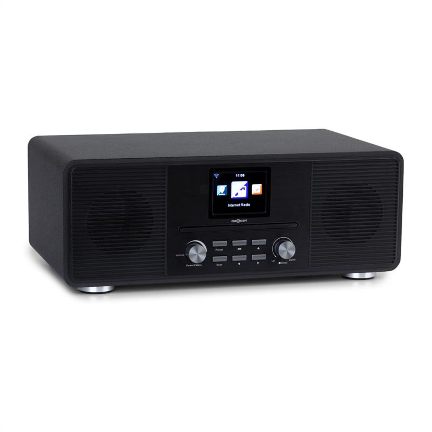 Streamo CD, интернет радио, 2 х 10 W, WLAN, DAB +, FM, CD плейър, BT, черен