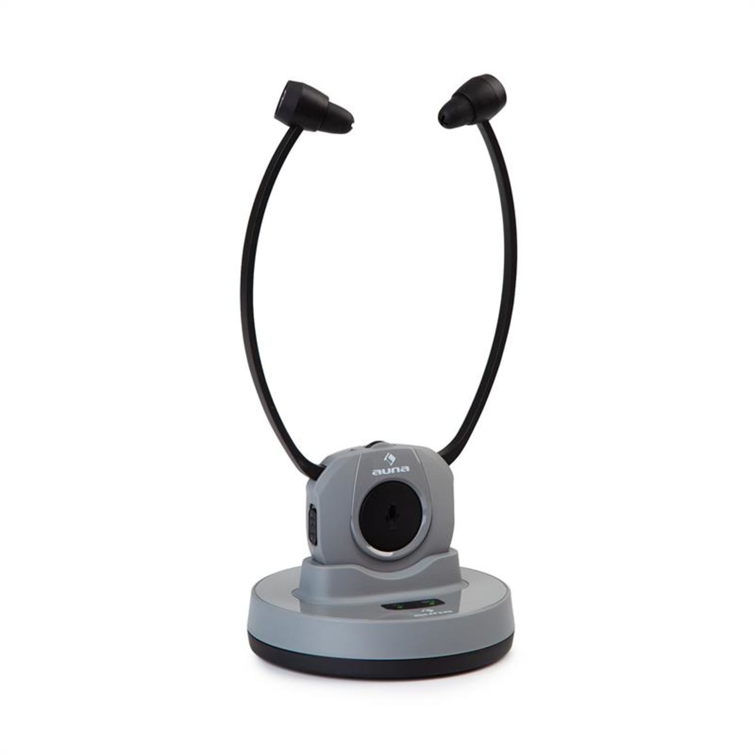 Stereoskop, bezdrôtové slúchadlá so stetoskopickou konštrukciou, do uší, 20 m, 2,4 GHz, TV/HiFi/CD/MP3, akumulátor, sivé