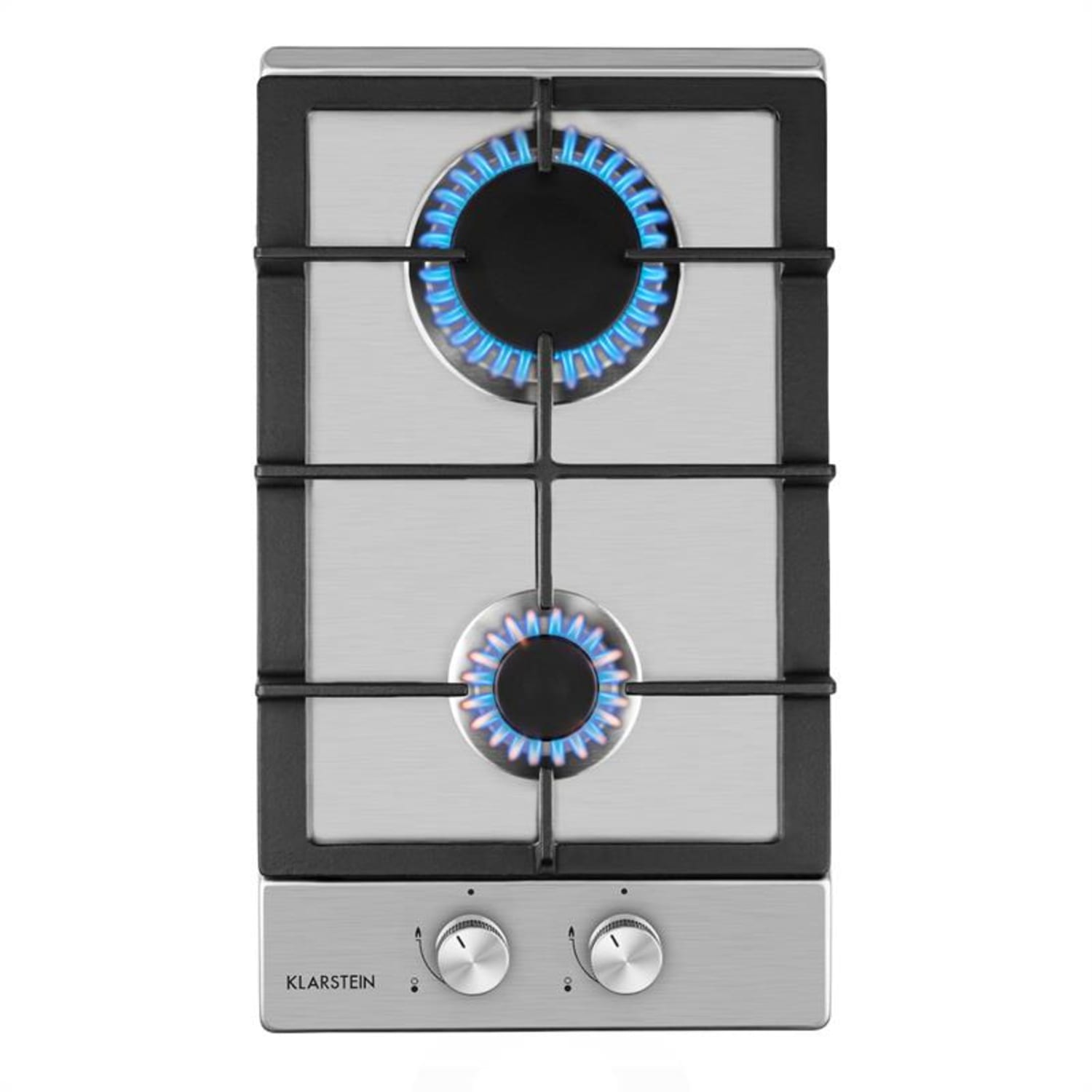 Ignito Domino Gas Hob 2 Sabaf Burners Stainless Steel Silver
