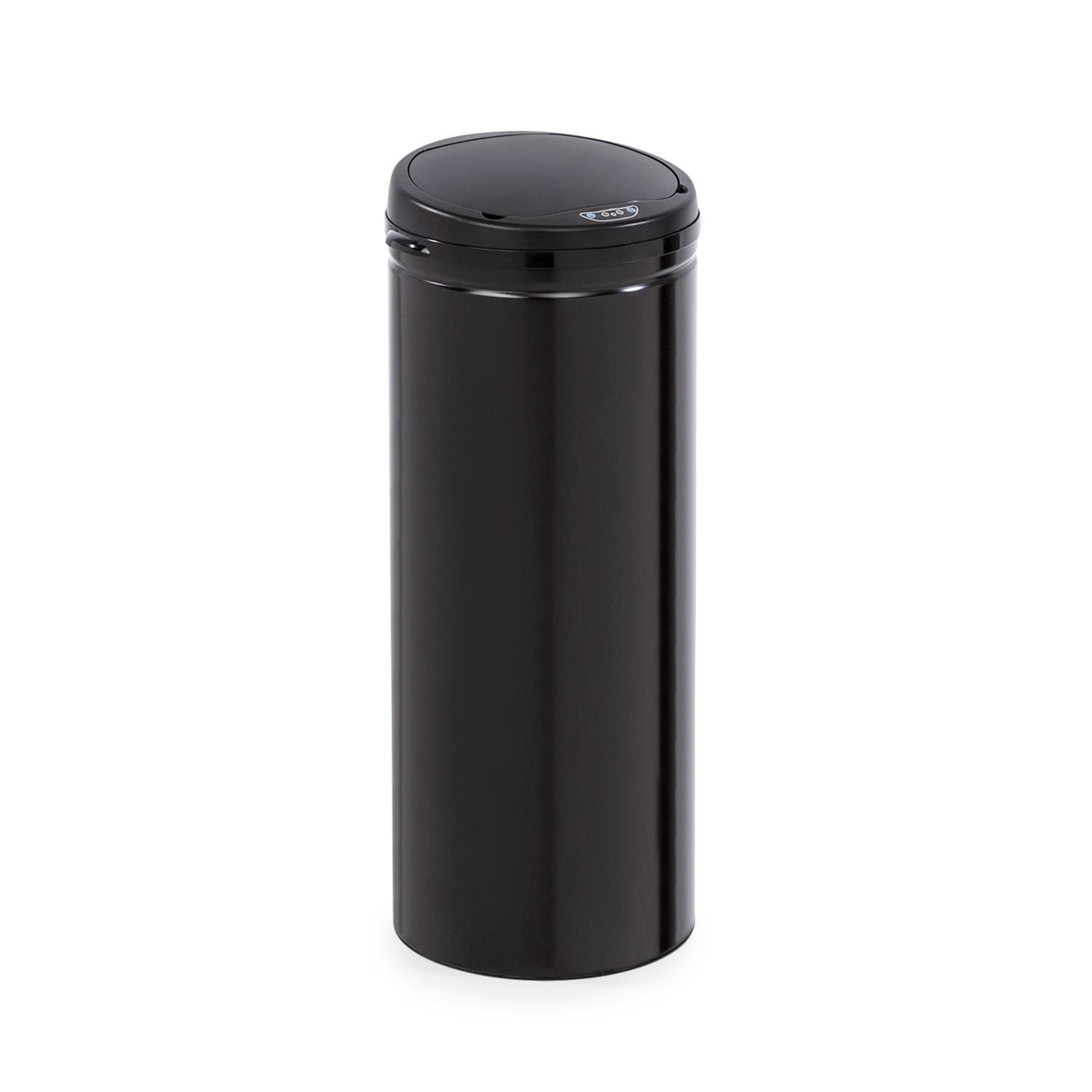 Cleanton Cubo de basura redondo con sensor para bolsas de 50 L ABS Negro