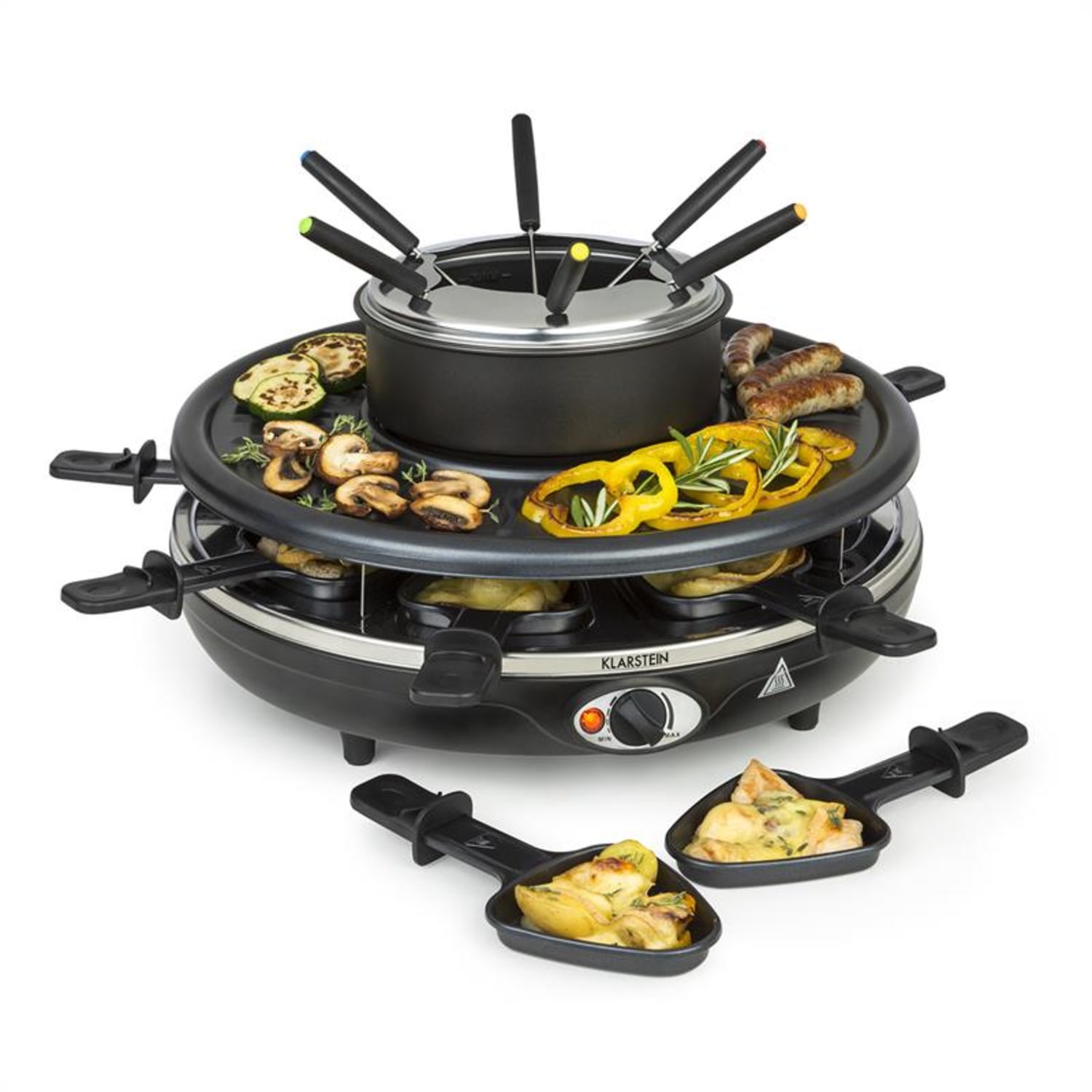 Fonduelette, rakletový gril a fondue, 1350 W, 1 liter, Ø 38 cm, pre 8 osôb
