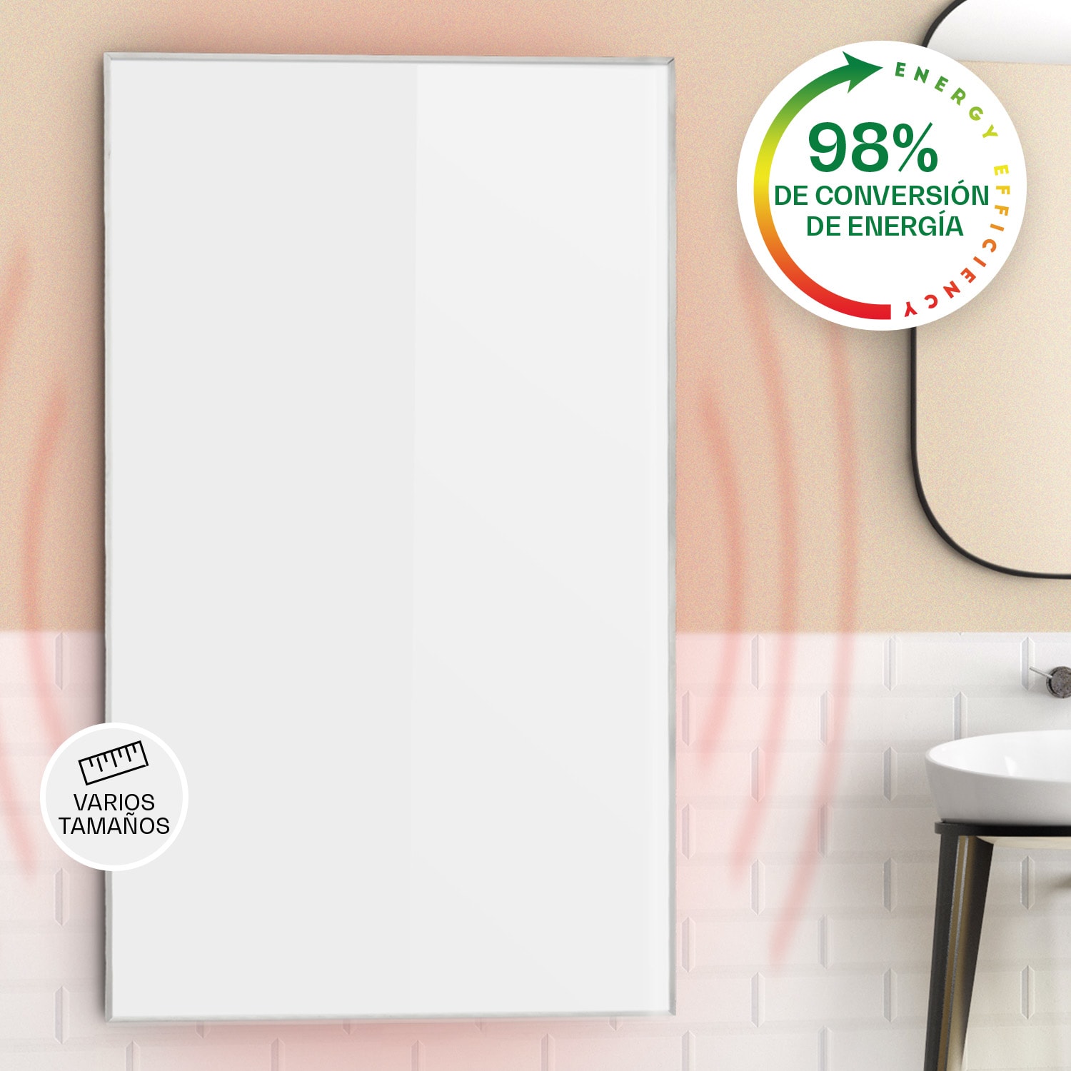 Wonderwall Air 60 calefactor de infrarrojos 101x60cm 600W instalación en la pared mando a distancia