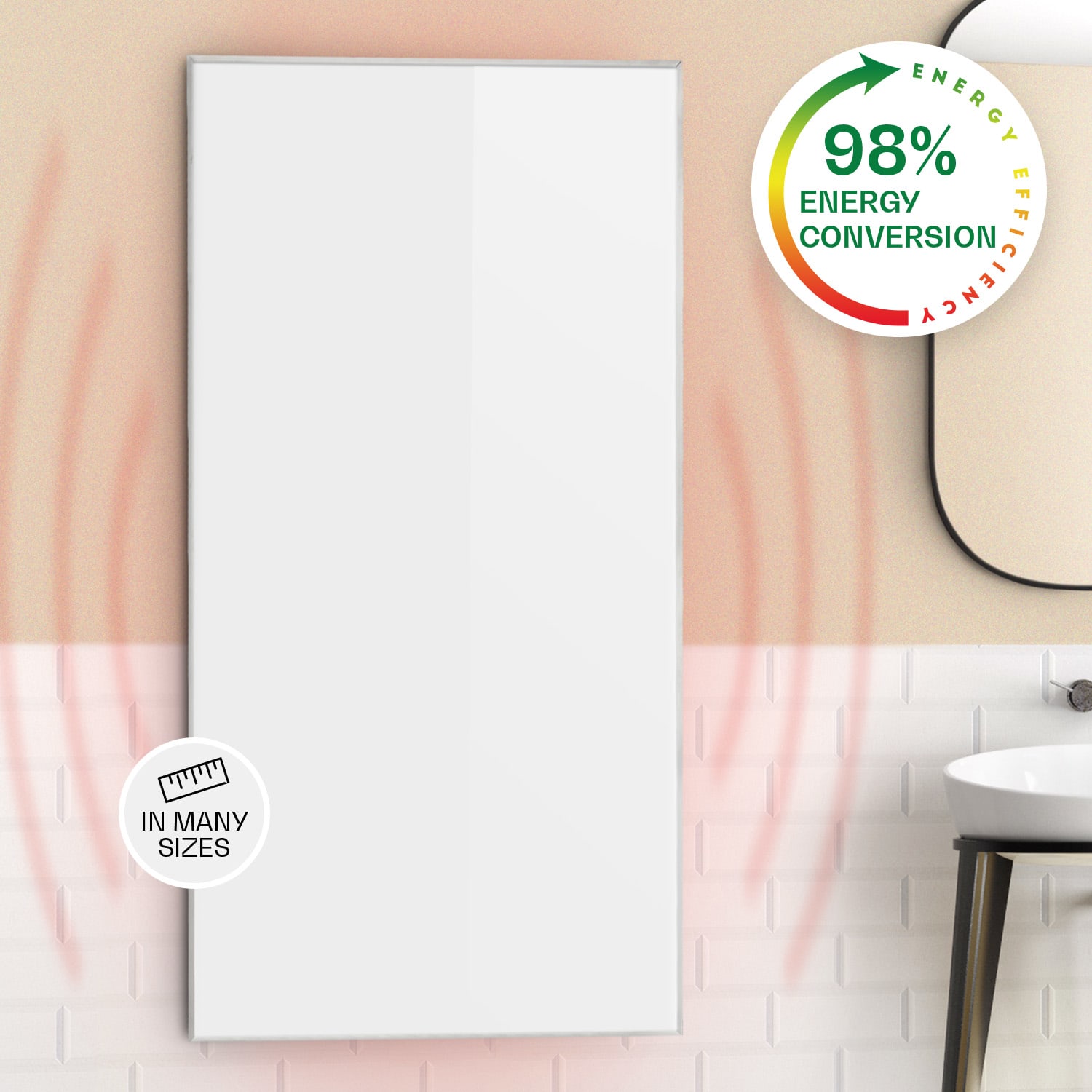 Wonderwall Air 72, infračervený ohrievač, 120 x 60 cm, 720 W, nástenná montáž, diaľkový ovládač, biely