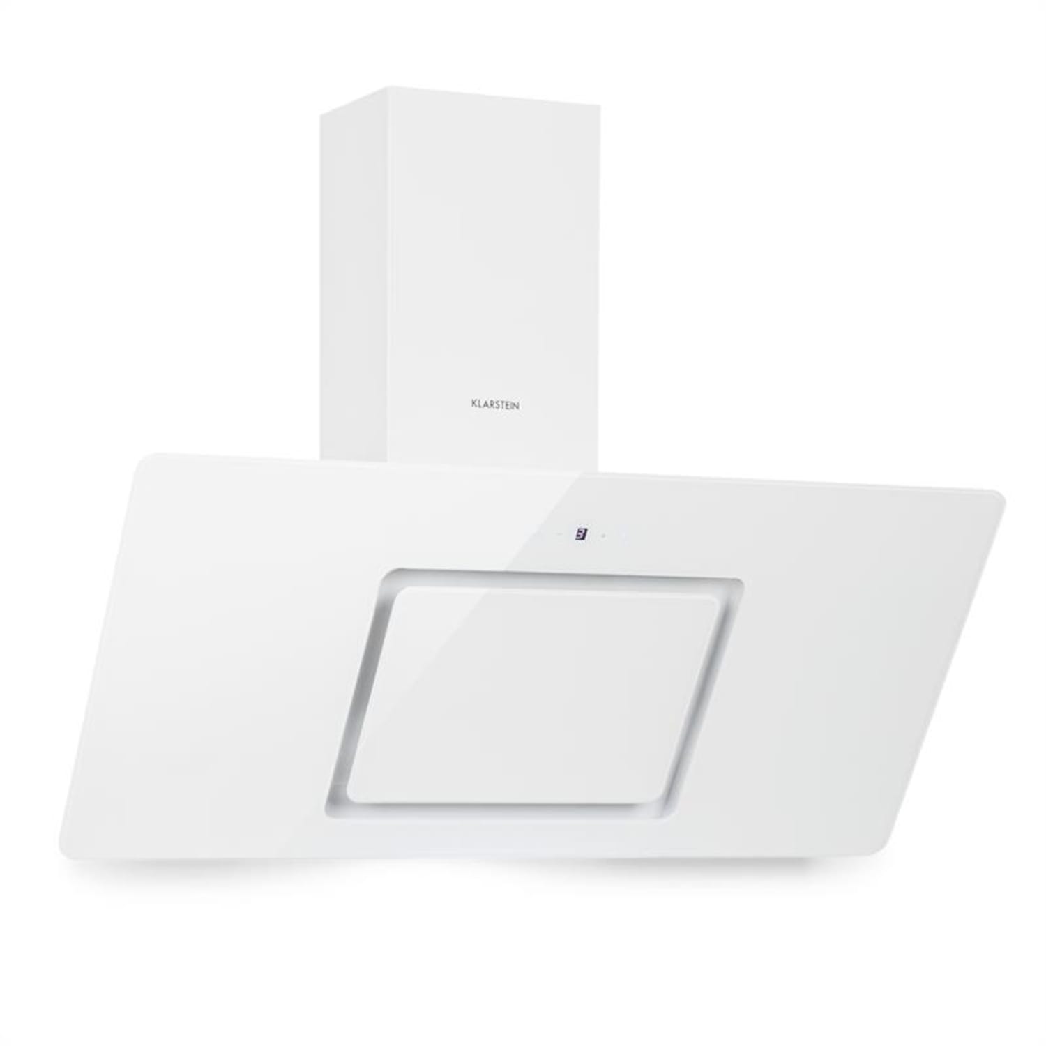 Sofia 90 Exaustor 300 m³/h Painel de Controlo Touch Frente de Vidro Branco