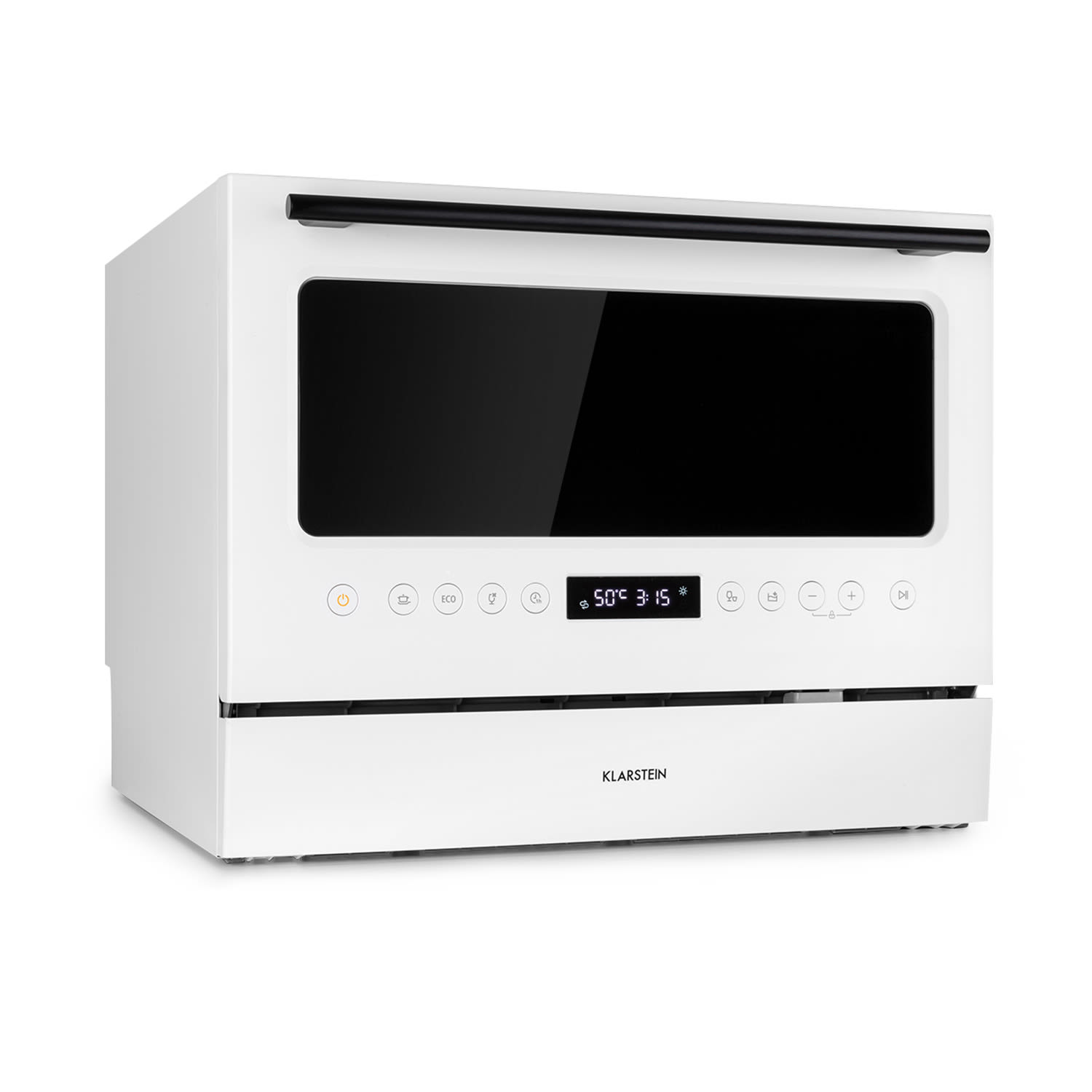 Azuria Geschirrspülmaschine 1380W 6,5L 6 Gedecke schwarze Glasfront
