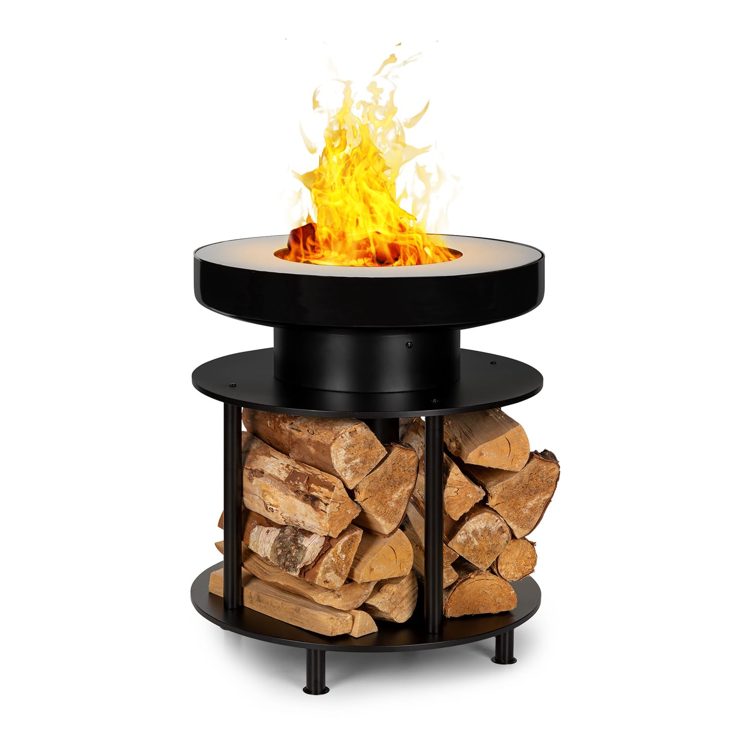 Wood Stock 2-in-1-Feuerschale BBQ-Grill Ø56cm Edelstahl schwarz