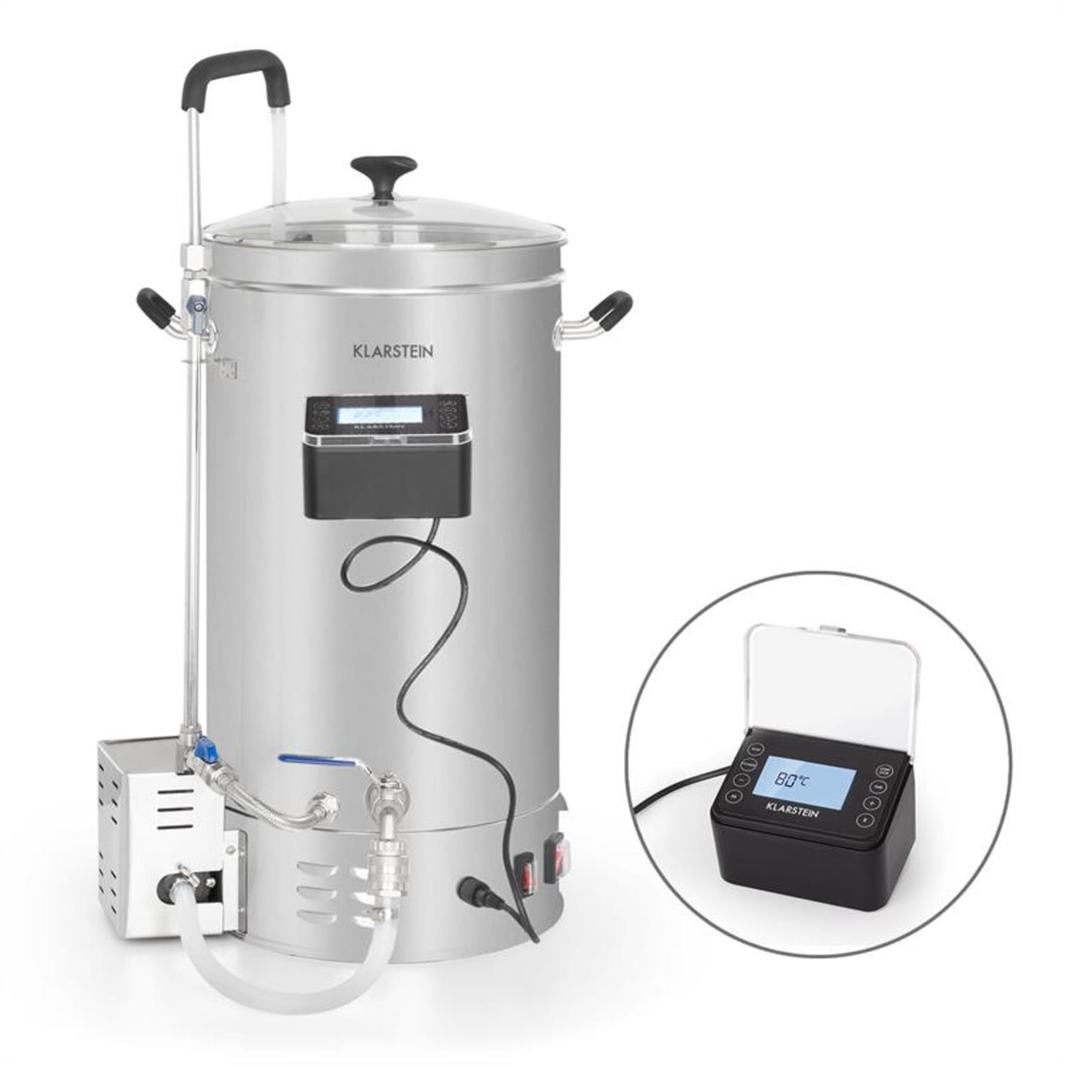 Brauheld Pro, sladový kotol, 2500 W, 30 l, 30 – 100 °C, obehové čerpadlo, ušľachtilá oceľ