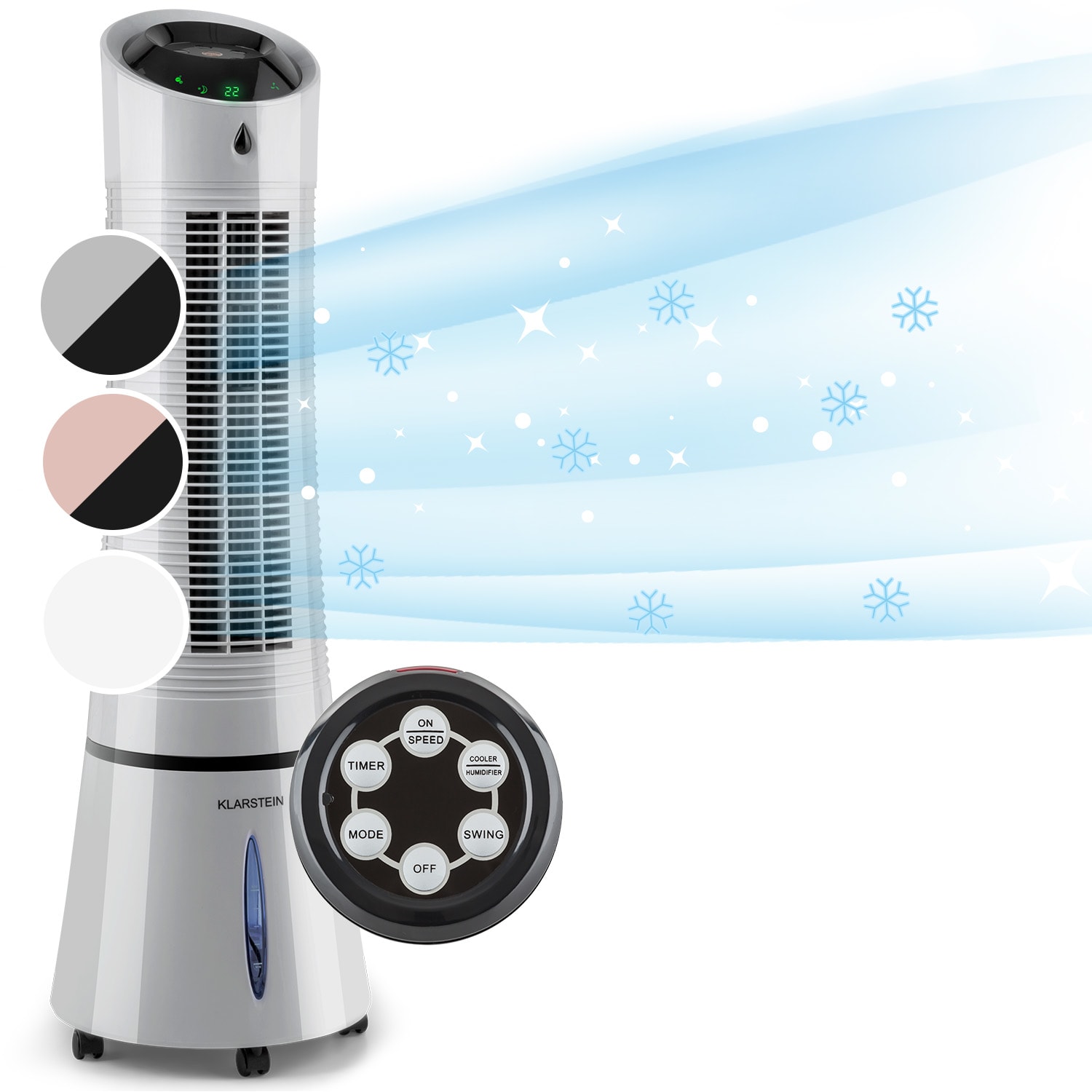 Skyscraper Ice 4-in-1 Luftkühler Ventilator 210 m³/h 30 W Oszillation mobil Fernbedienung
