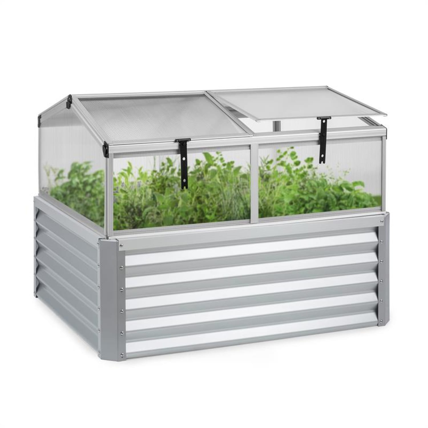 High Grow Advanced, povišena gredica s nadstrešnicom, 120 x 95 x 100 cm, 540 l, čelik, srebro