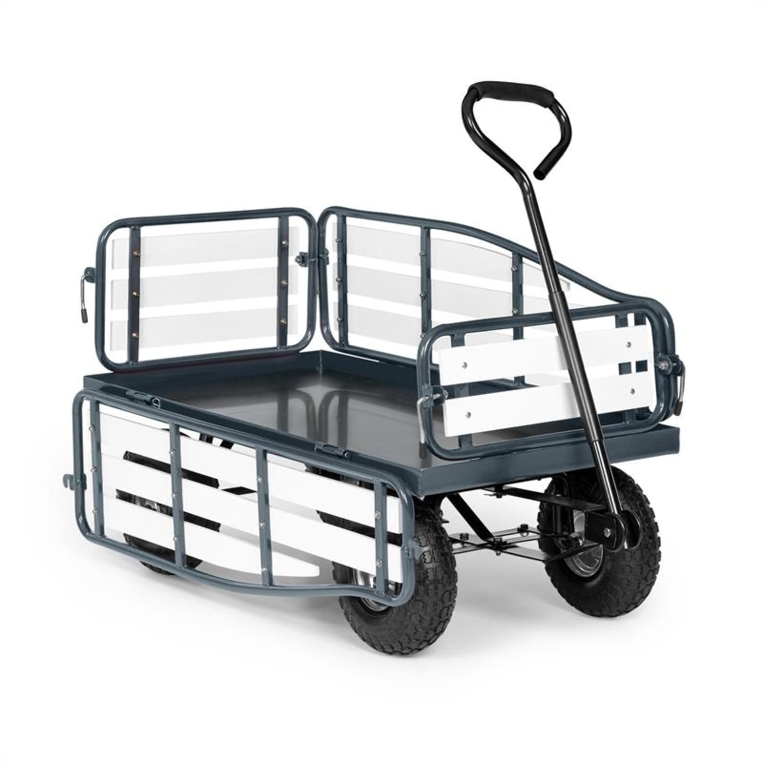 Ventura Handwagen Bollerwagen Schwerlast 300 kg wetterfest Stahl WPC schwarz