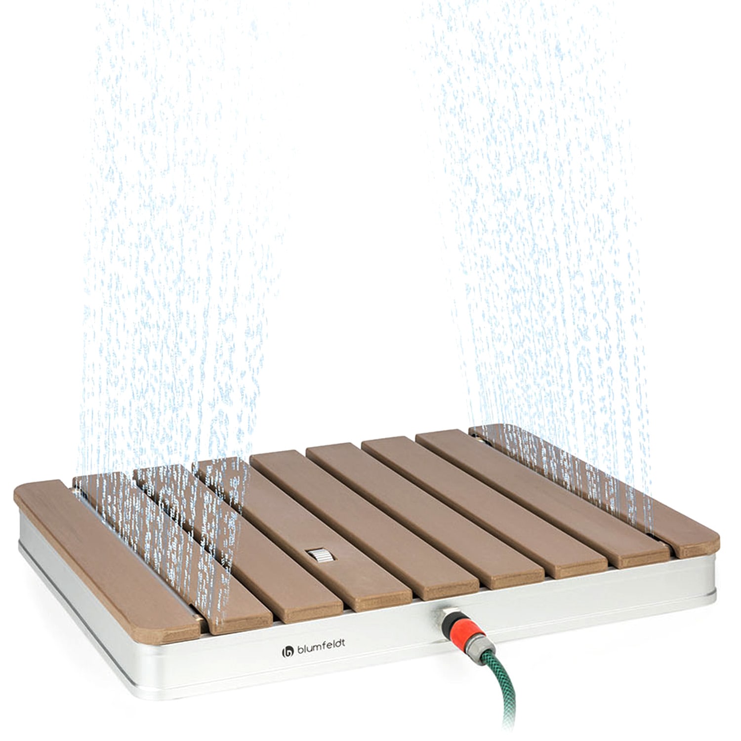 Sumatra Breeze Square douche de jardin WPC Aluminium 70 x 55 cm carrée