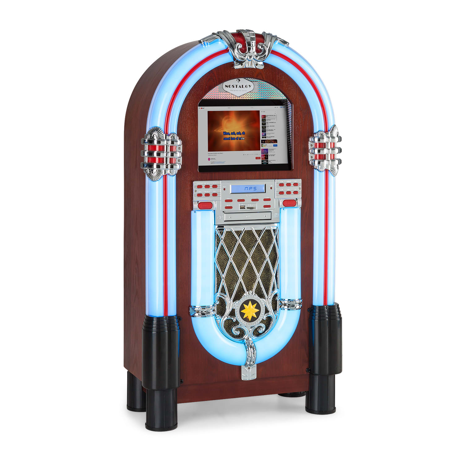 Graceland Touch Jukebox 12" Pannello Touch Wi-Fi, CD, BT, effetto legno