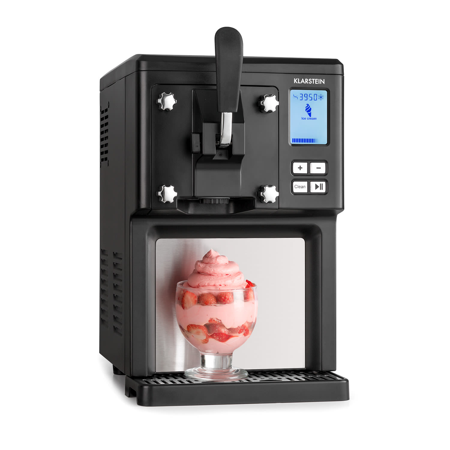 Sweet Sundae Eiscrememaschine Kompressor 1,5l Edelstahl schwarz