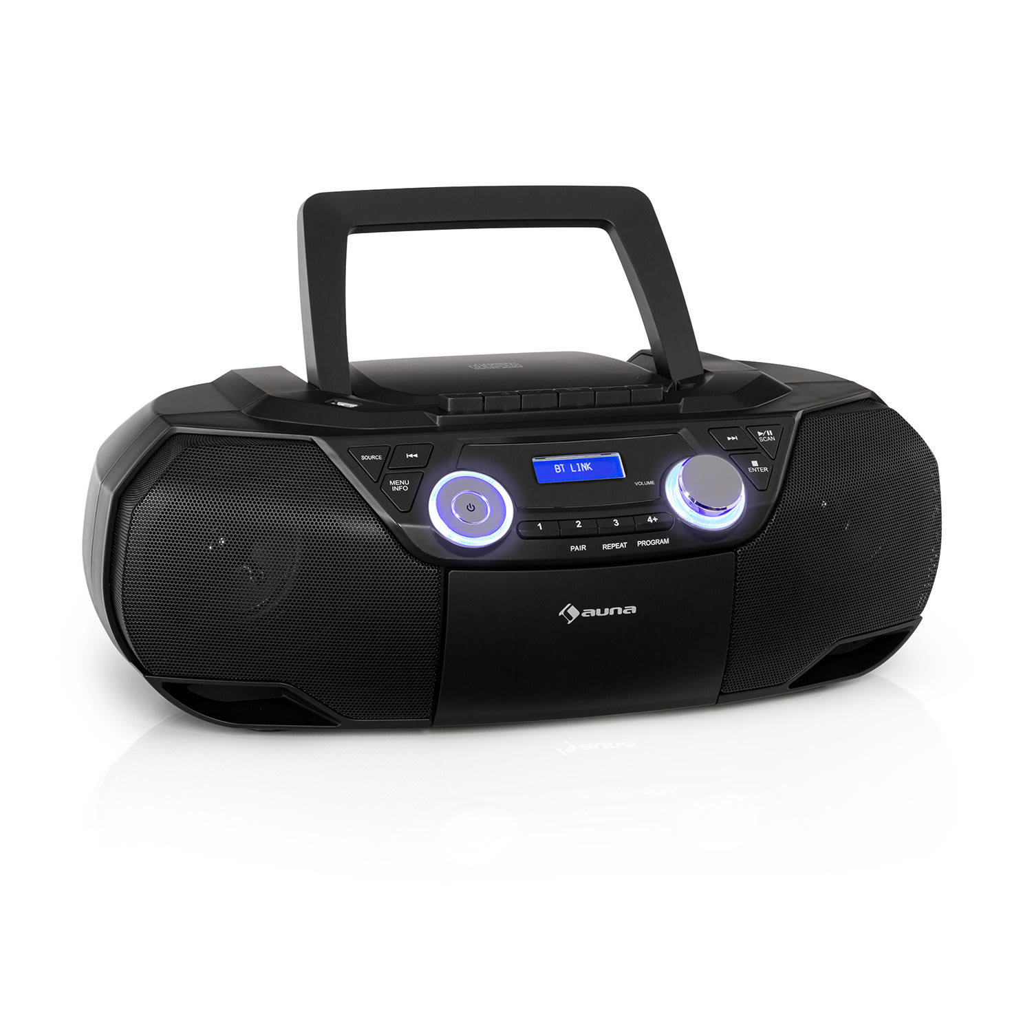 Roadie 2K, boombox, CD přehrávač, kazetové rádio, DAB/DAB+, UKW, bluetooth, černý