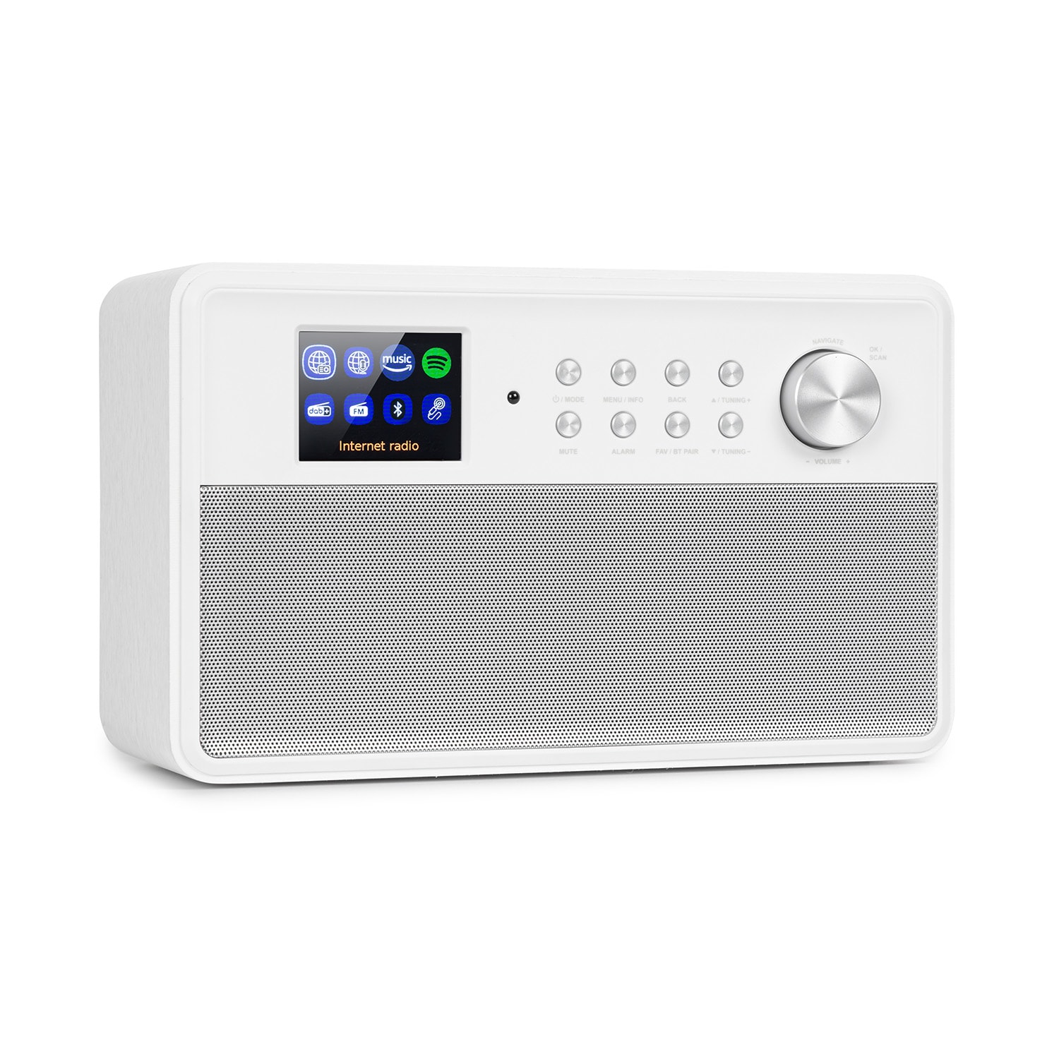 Connect Link Smart Rádio IR/DAB+/UKW Spotify BT Display HCC de 2,4" Branco