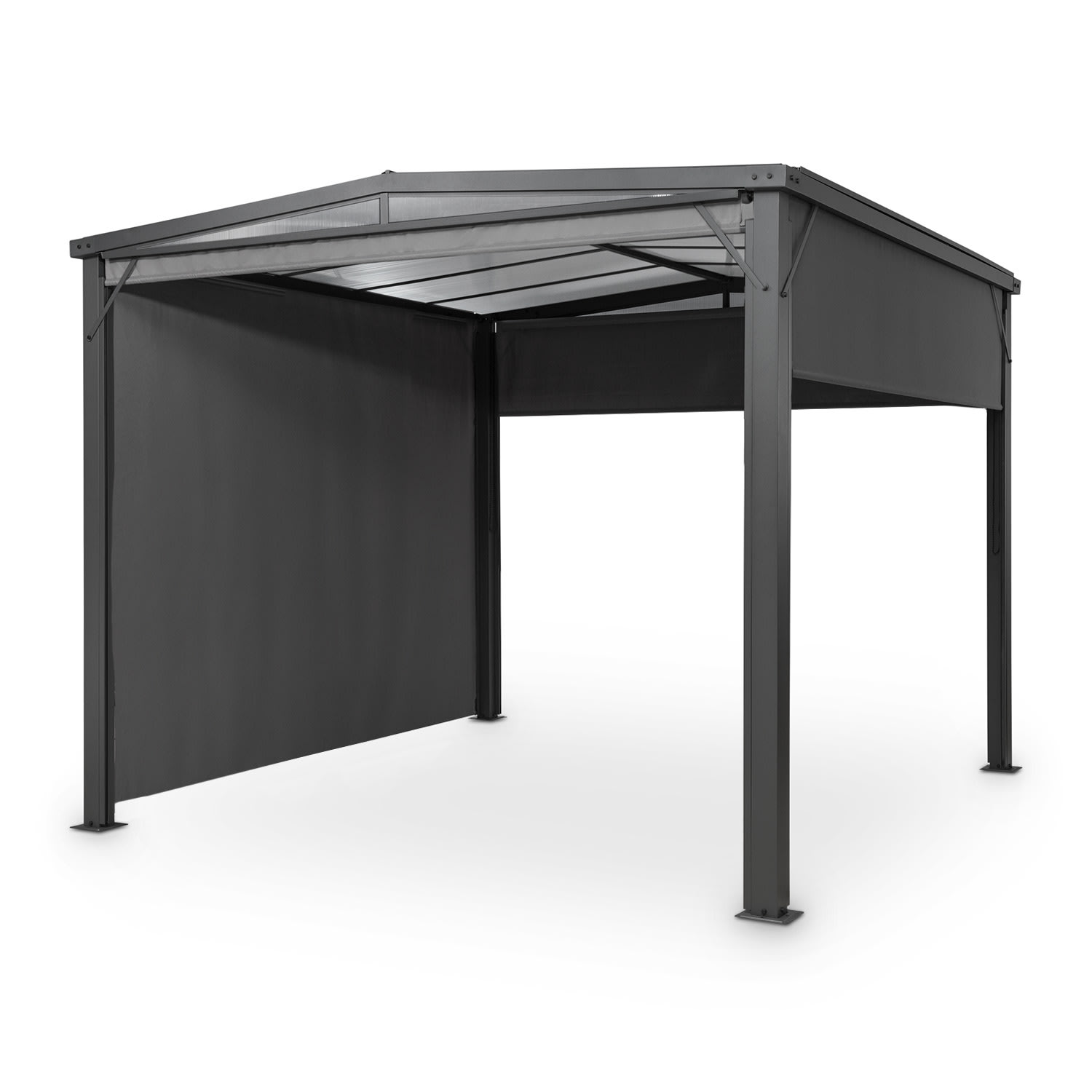 Pantheon Cortina Solid Sky Pergola Vordach 3x3m Polycarbonat Vorhänge