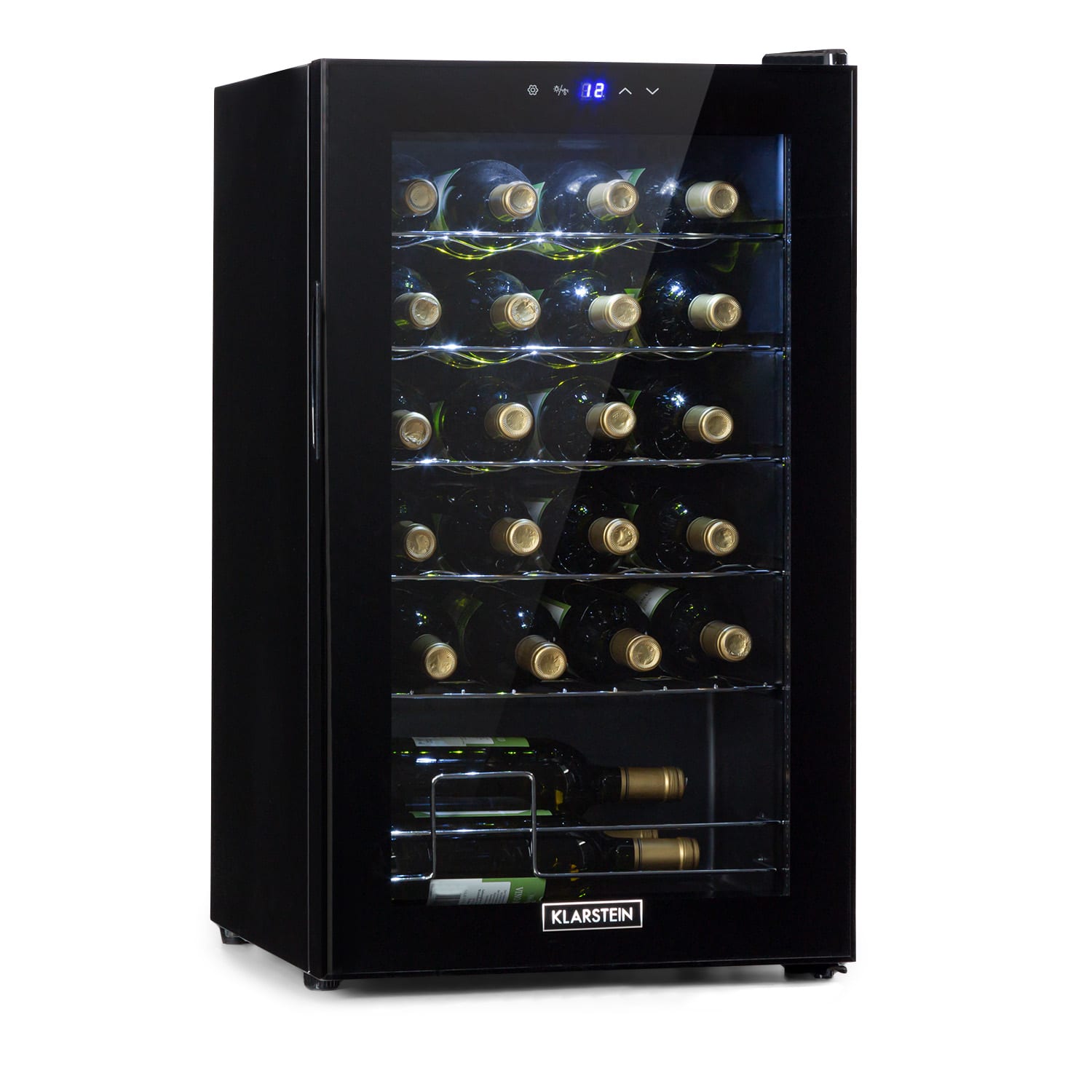 Shiraz 24 Uno, охладител за вино, 67 л, 24 бутилки, сензорен, 5 - 18 °C, черен