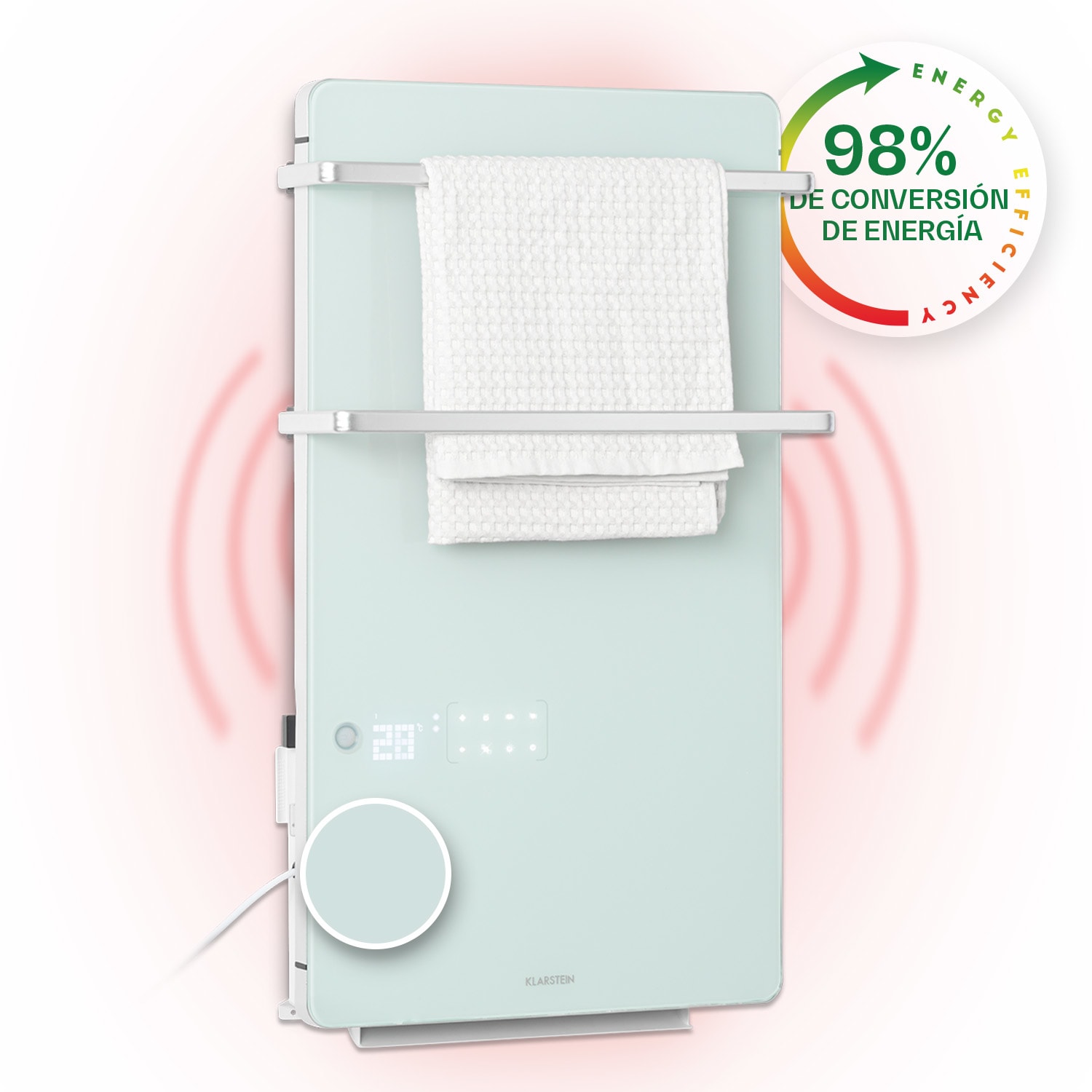 Calentador de baño Hot Spot Crystal Flow 45x82cm 36m² 2000W 5-40°C LED