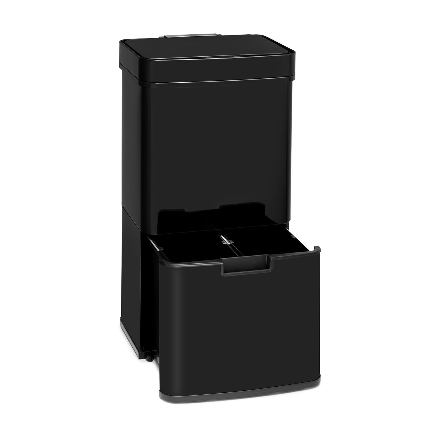 Touchless Black Stainless Steel Müllsammler Sensor 72L 4 Behälter ABS / PP / Edelstahl schwarz