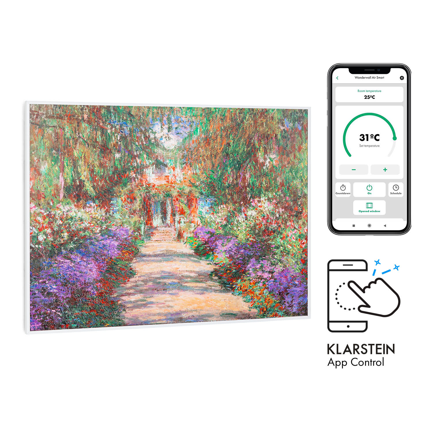 Wonderwall Air Art Smart Panel calefactor infrarrojo 80x60cm 500W Camino en el jardín
