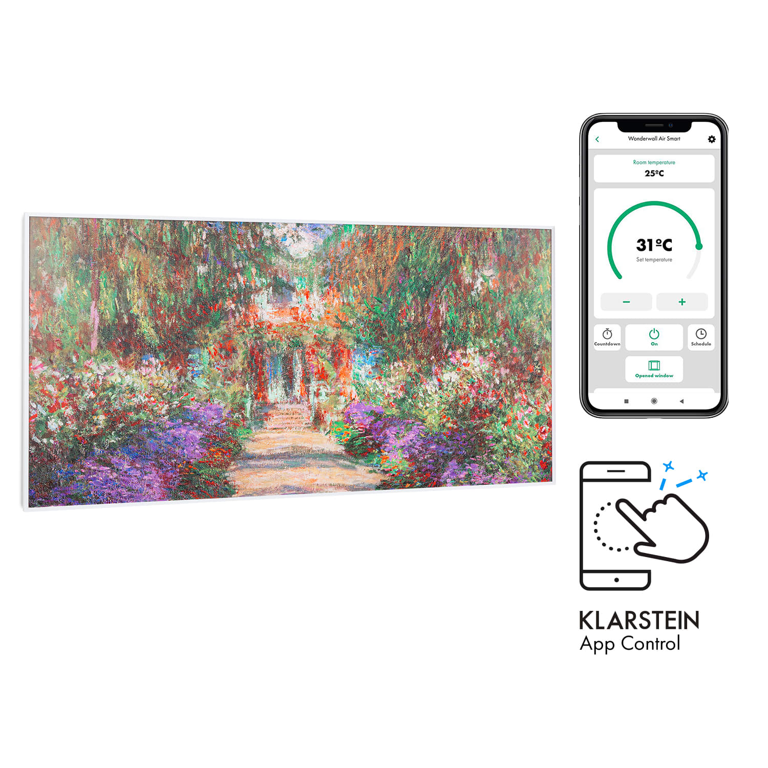 Wonderwall Air Art Smart Infrared Heater 120x60cm 700W App Garden Path