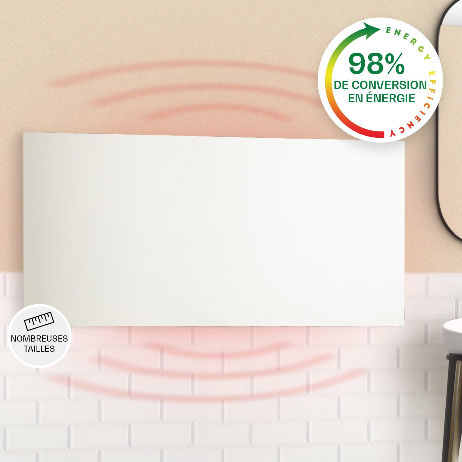 Klarstein Wonderwall Air Infinite radiateur infrarouge 120x60 cm 720 W mural FB blanc