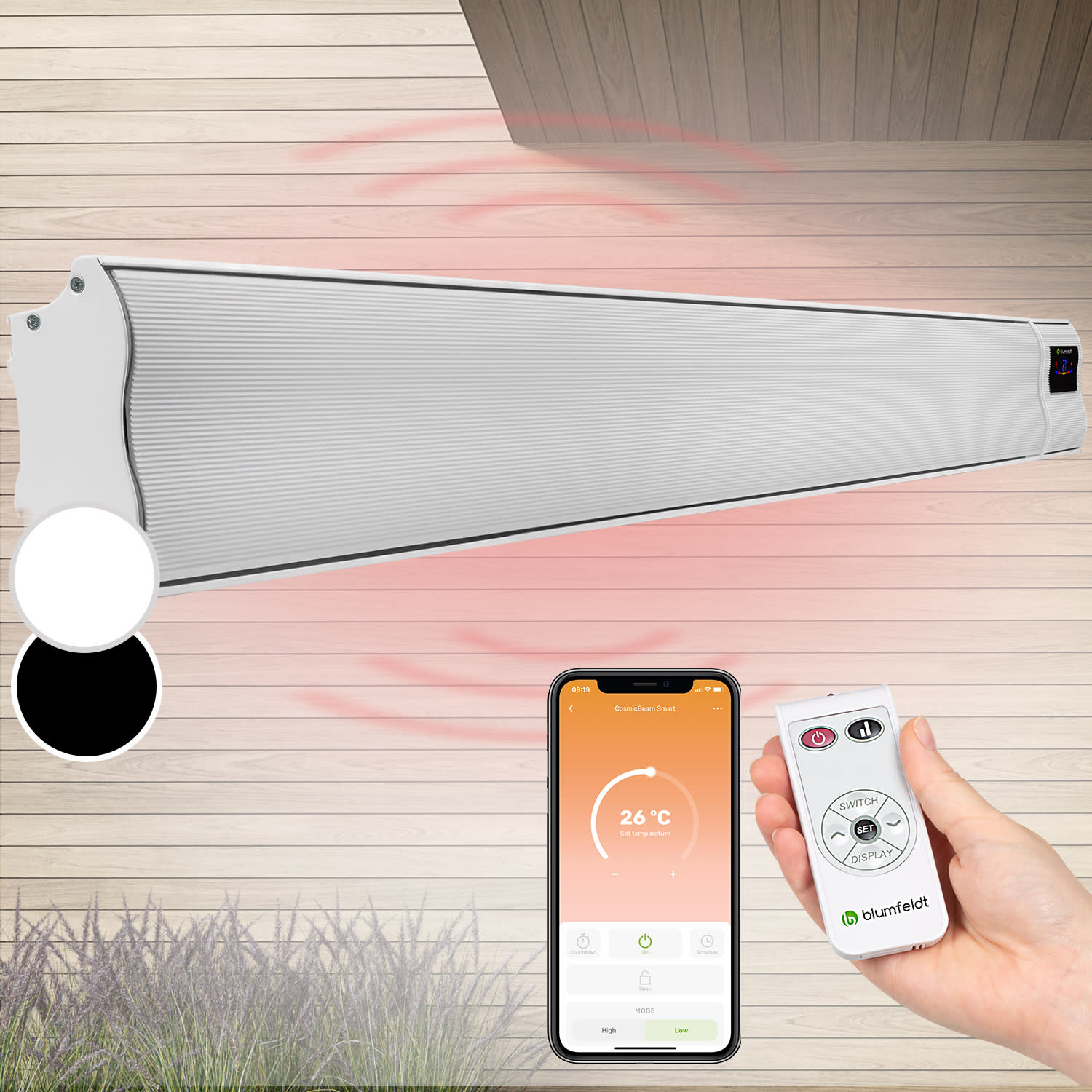 Chauffage par infrarouge Cosmic Beam Smart 24 2400 W commande par application télécommande