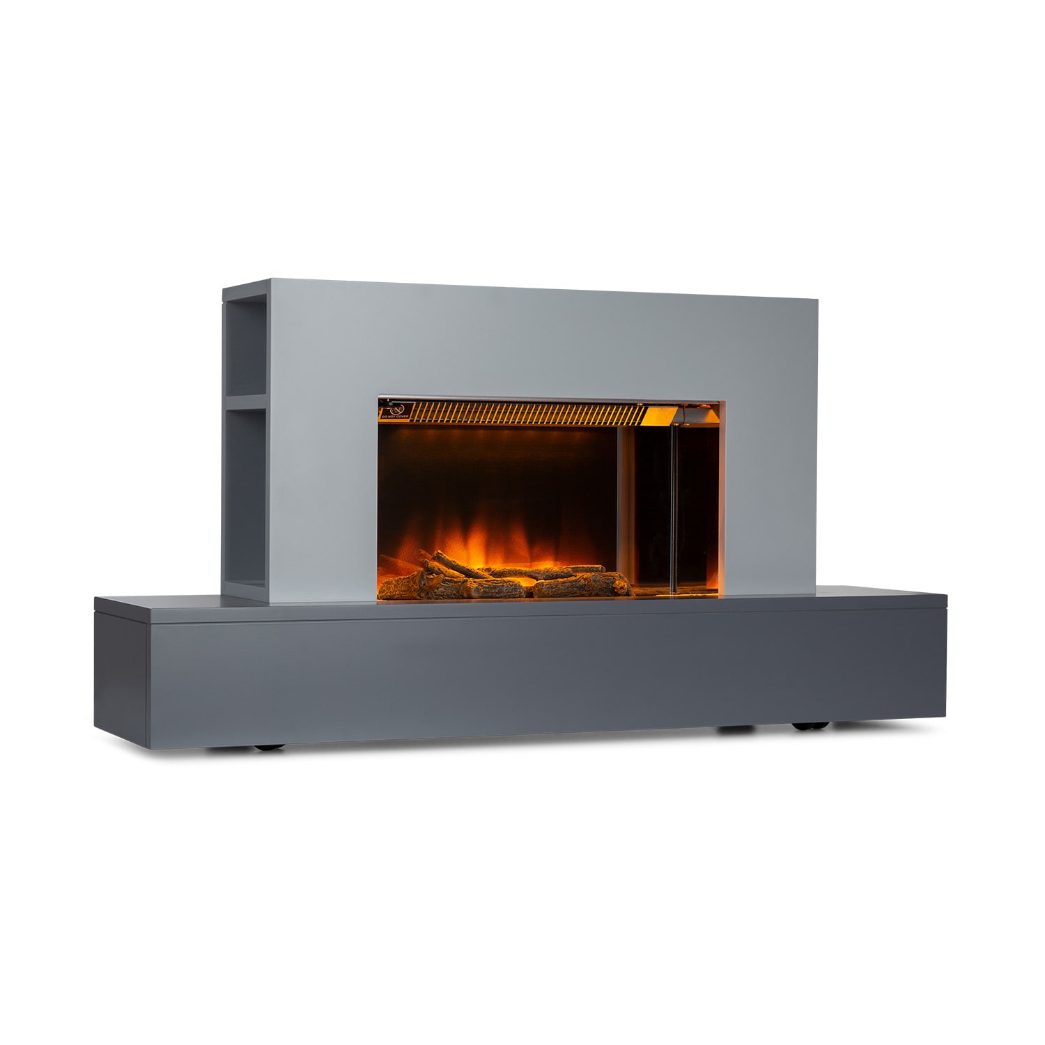 Heat 'n Beat, elektrický krb, 900/1800 W, LED, bluetooth reproduktor, sivý